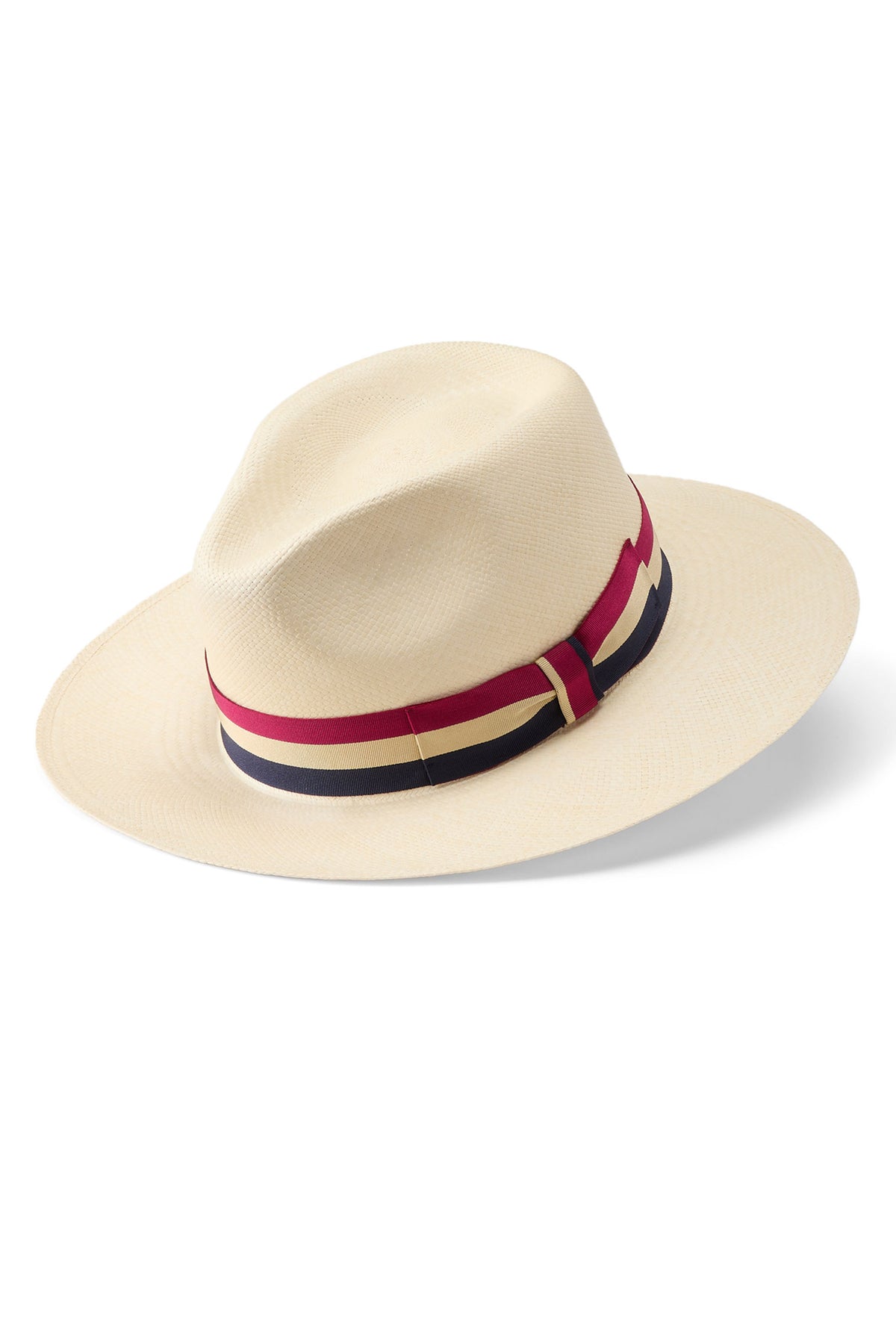 WIDE-BRIMMED PANAMA HAT WITH LOCK HOUSE-COLOURS FINE GROSGRAIN RIBBON AND BOW
