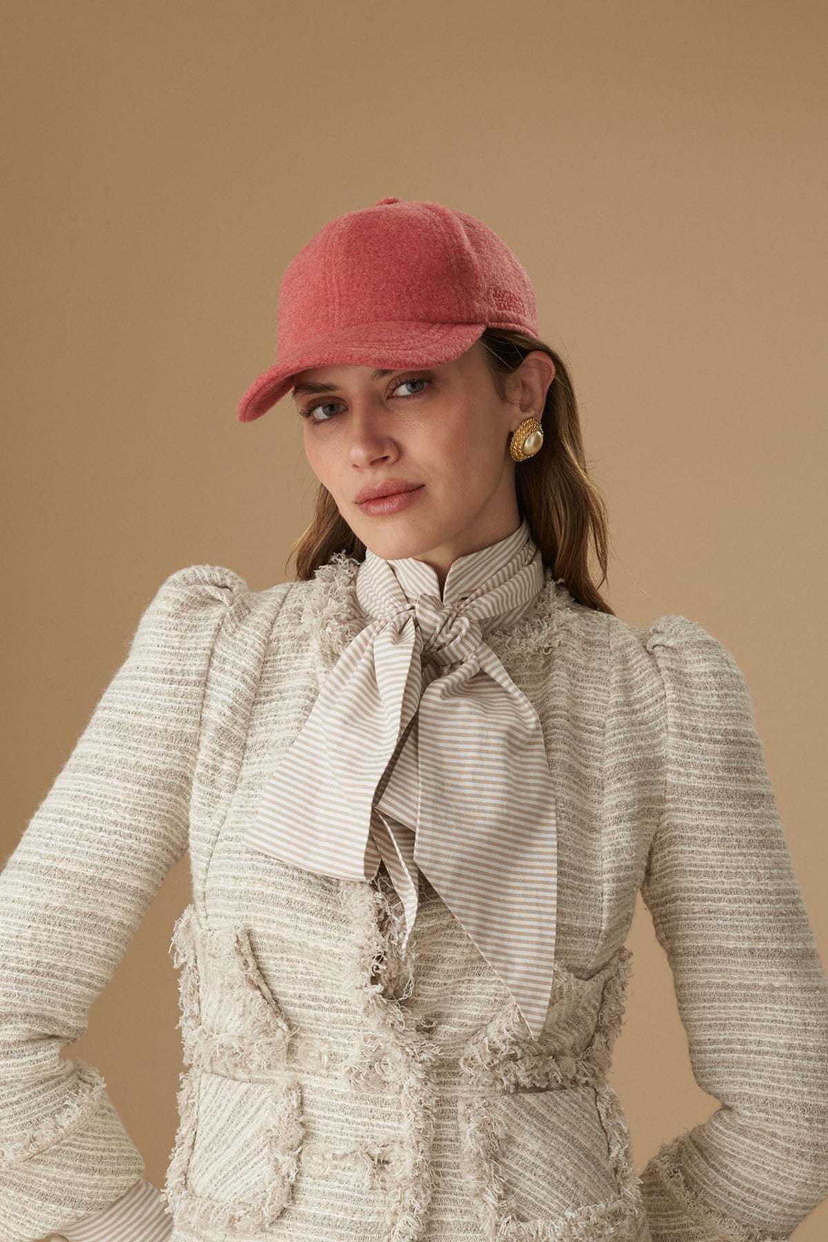 UNISEX ADJUSTABLE PINK CASHMERE BASEBALL CAP