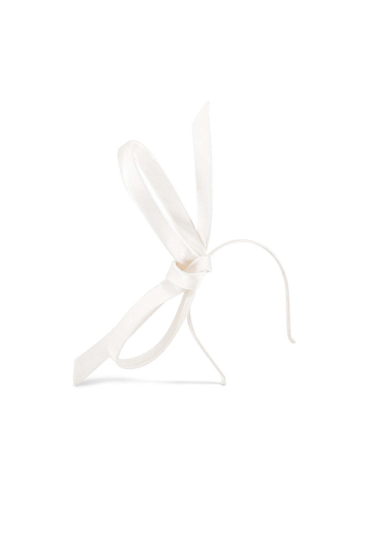 WHITE DUCHESS SATIN COVERED STRUCTURED BOW ON A SATIN-COVERED HEADBAND - Lock & Co. Hatters London UK
