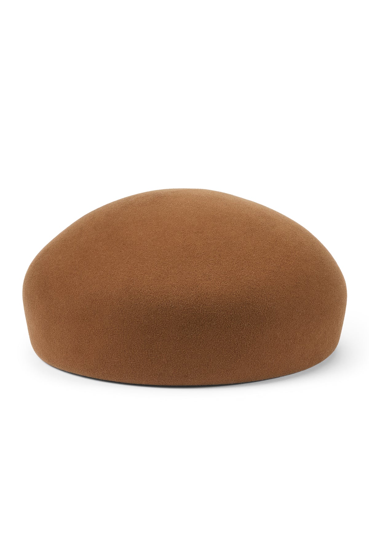 WOMEN'S LIGHT BROWN BLOCKED WOOL FELT BERET