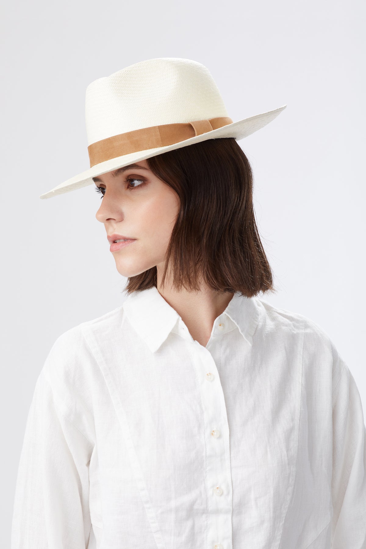 CREAM PANAMA HAT WITH BROWN SUEDE BAND AND BOW - Lock & Co. Hatters London UK