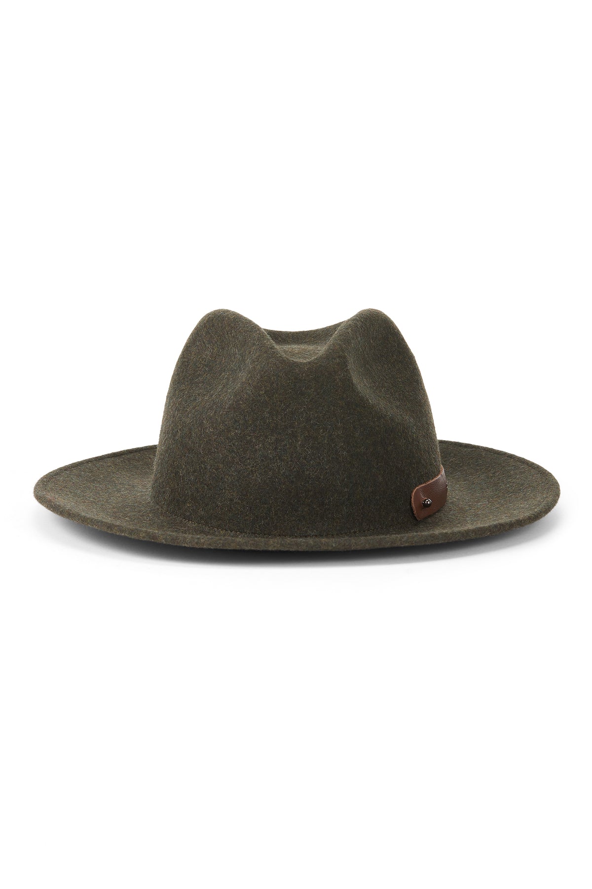 GREEN WOOL FELT ROLLABLE TRILBY HAT