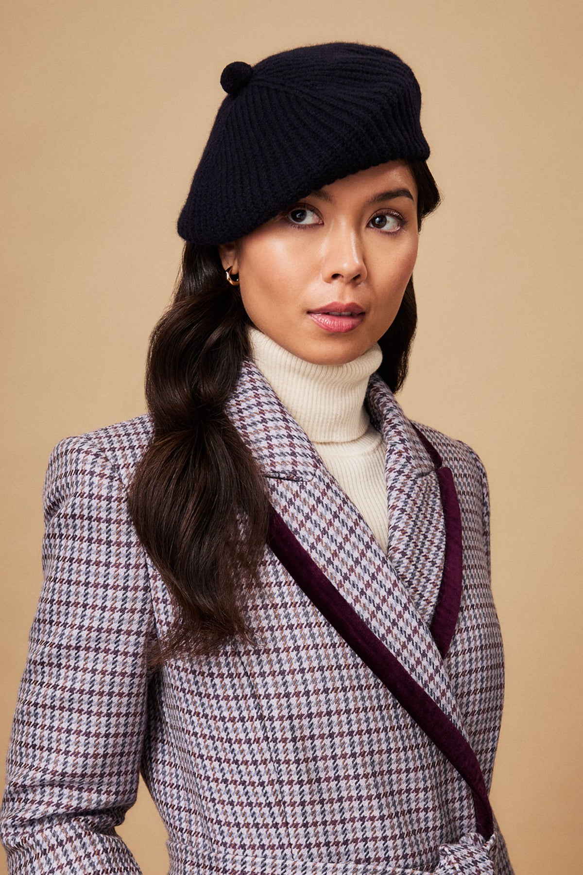 Chloe Knitted Navy Beret - Lock & Co. Hatters London UK