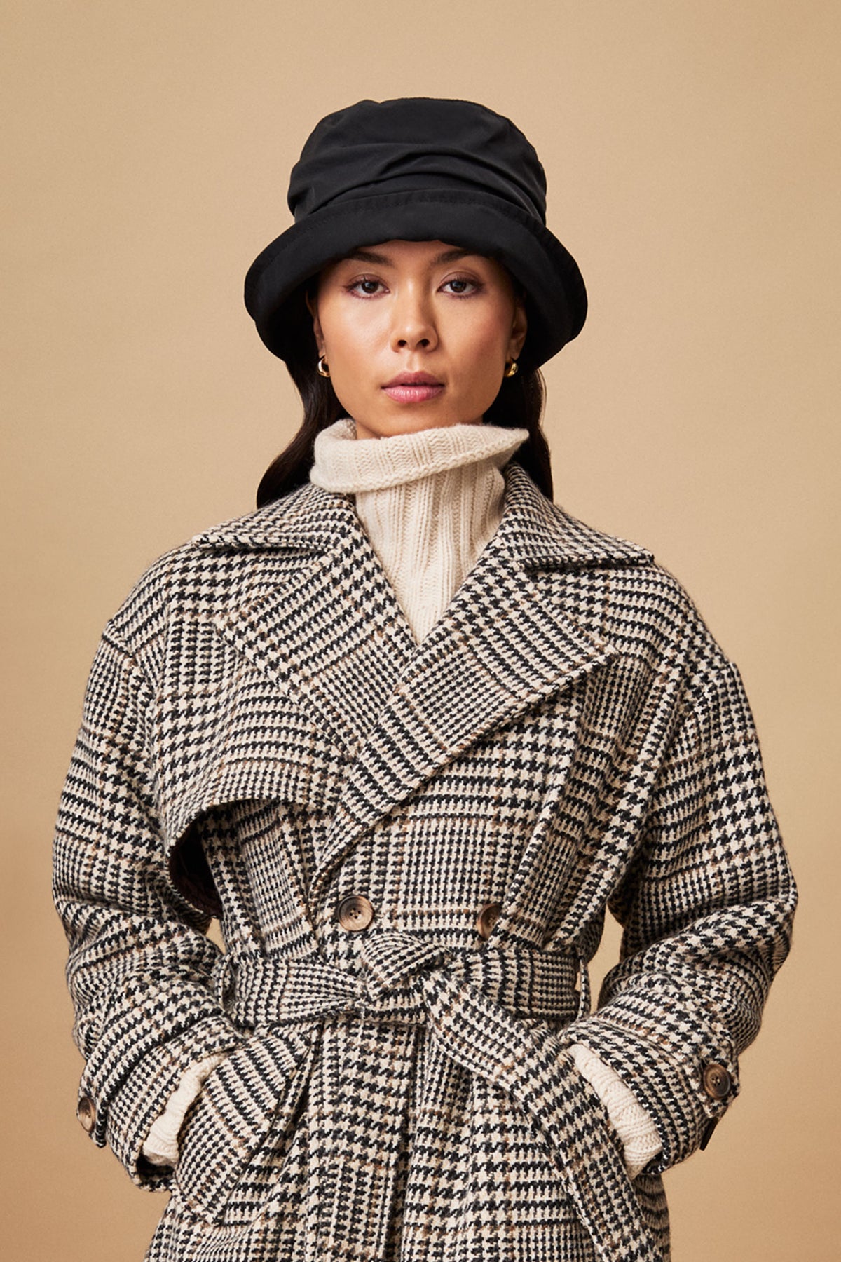 Cordelia Tech Black Ruched Rain Hat - Lock & Co. Hatters London UK