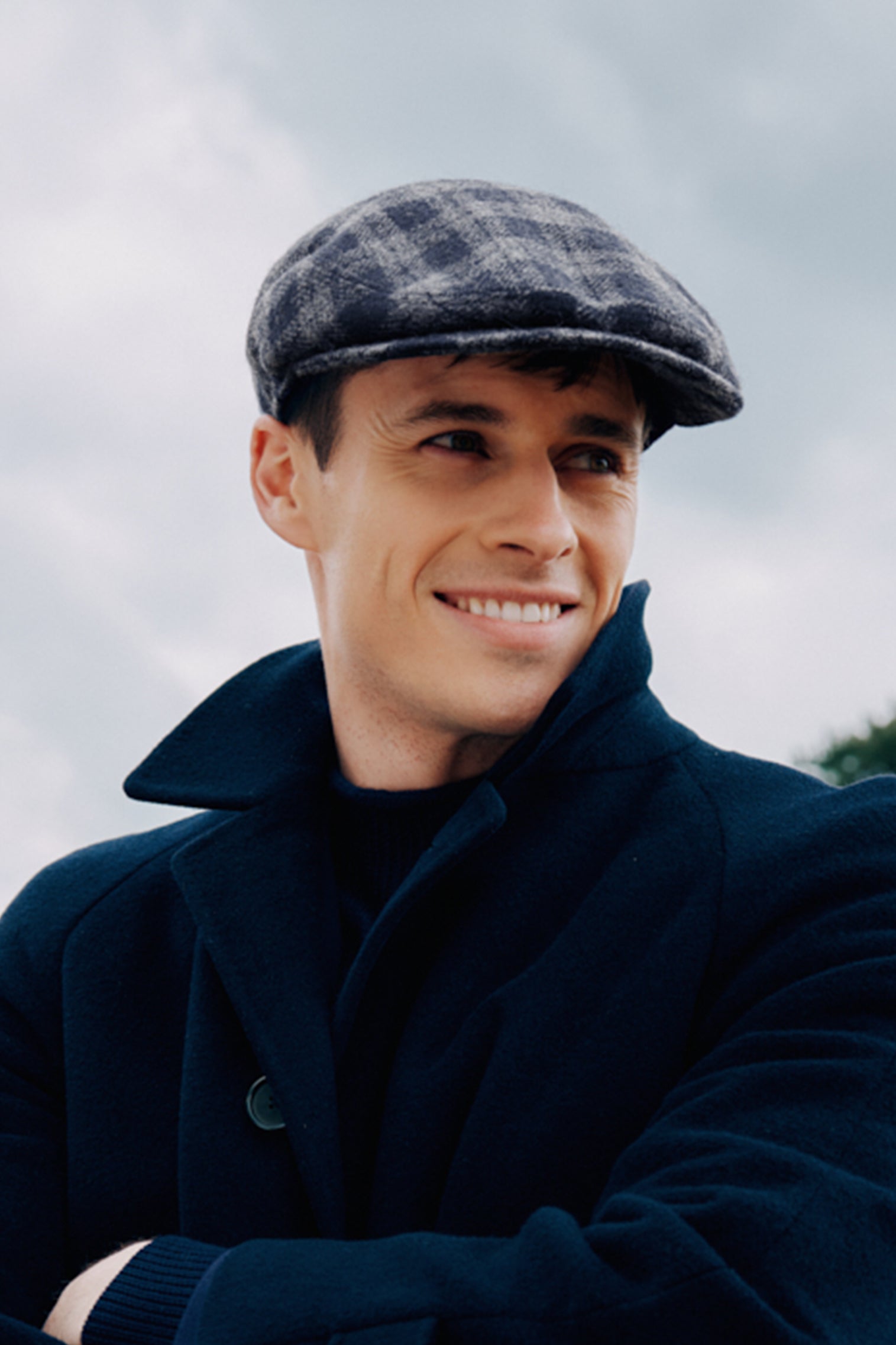 Darcy Navy Check Flat Cap - Products - Lock & Co. Hatters London UK