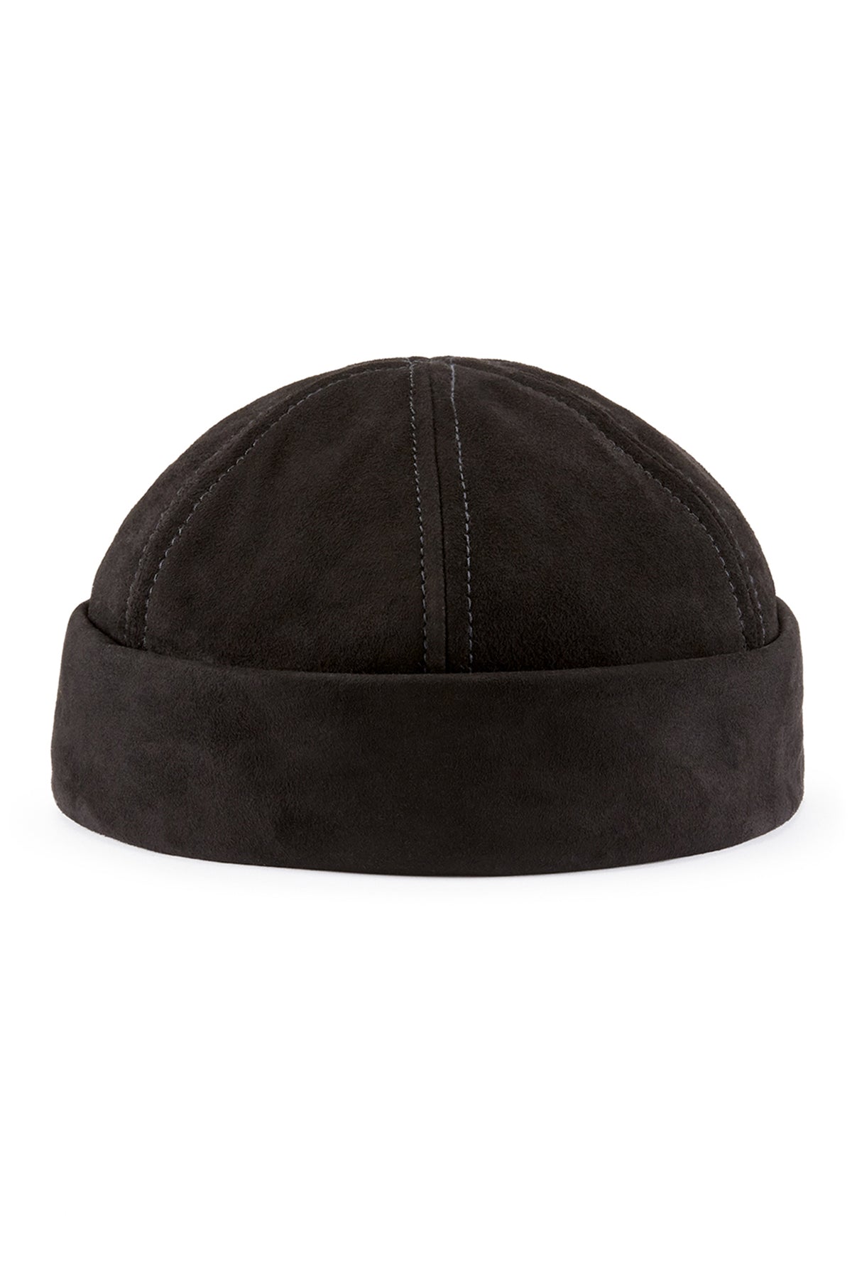 BLACK GOATSKIN LEATHER WATCH CAP WITH ADJUSTABLE STRAPPING - Lock & Co. Hatters London UK