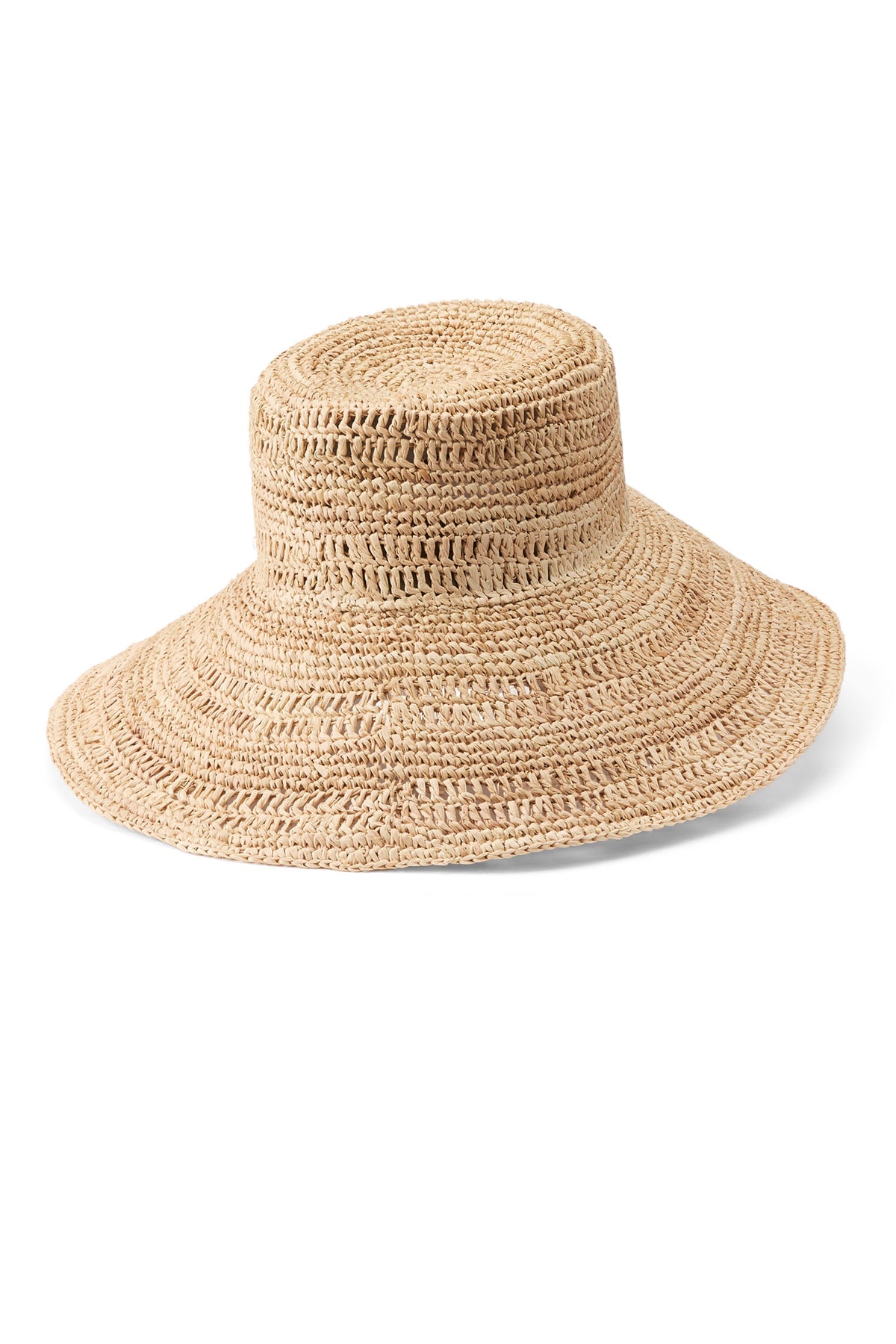WOMENS CROCHET STRAW HAT WITH A WIDE BRIM