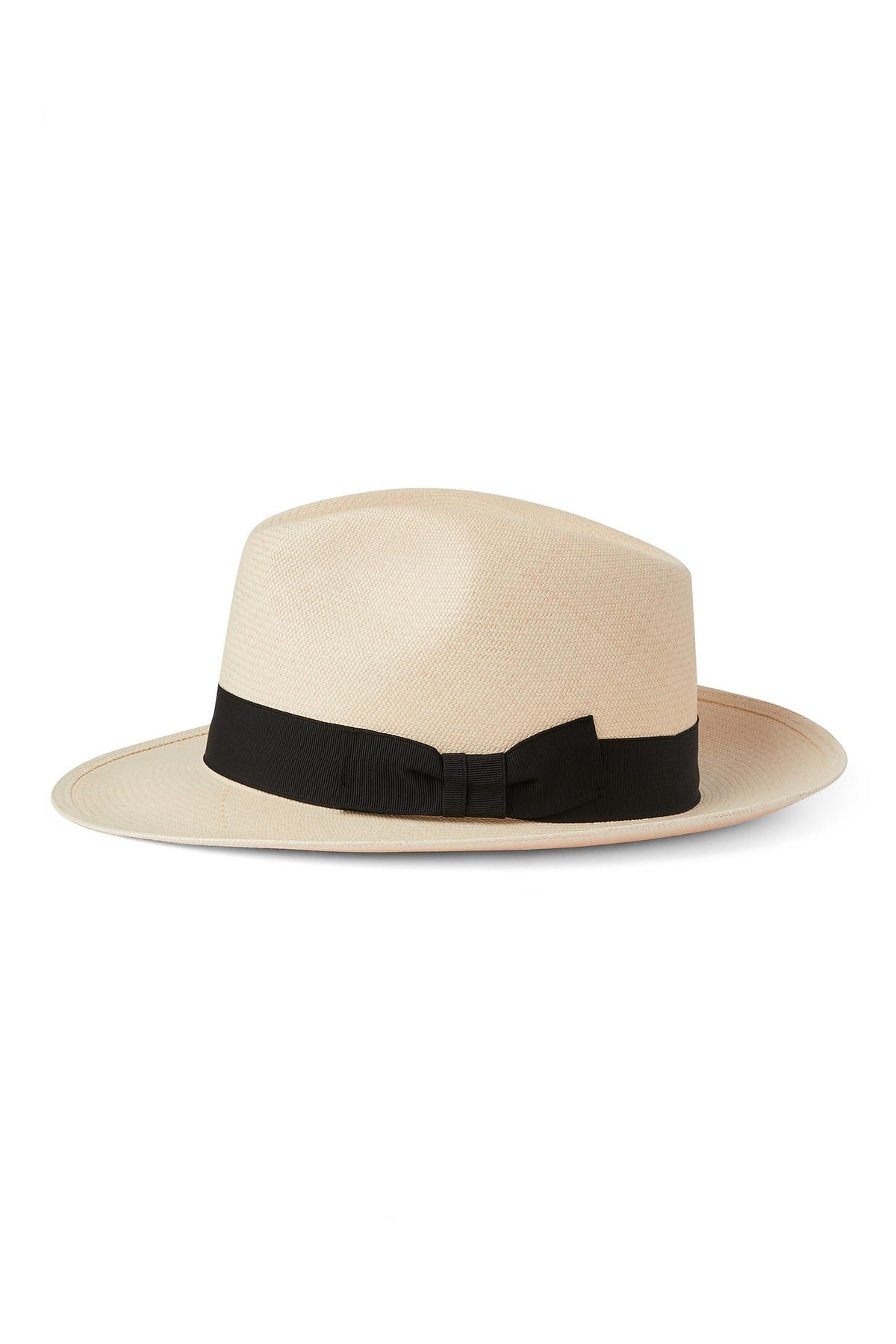 TOQUILLA PALM STRAW PANAMA HAT WITH BLACK GROSGRAIN BAND AND BOW - Lock & Co. Hatters London UK