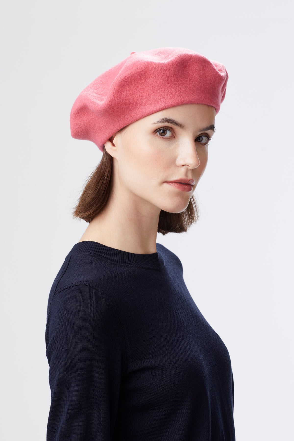 FRENCH STYLE PINK WOOL FELT BERET - Lock & Co. Hatters London UK