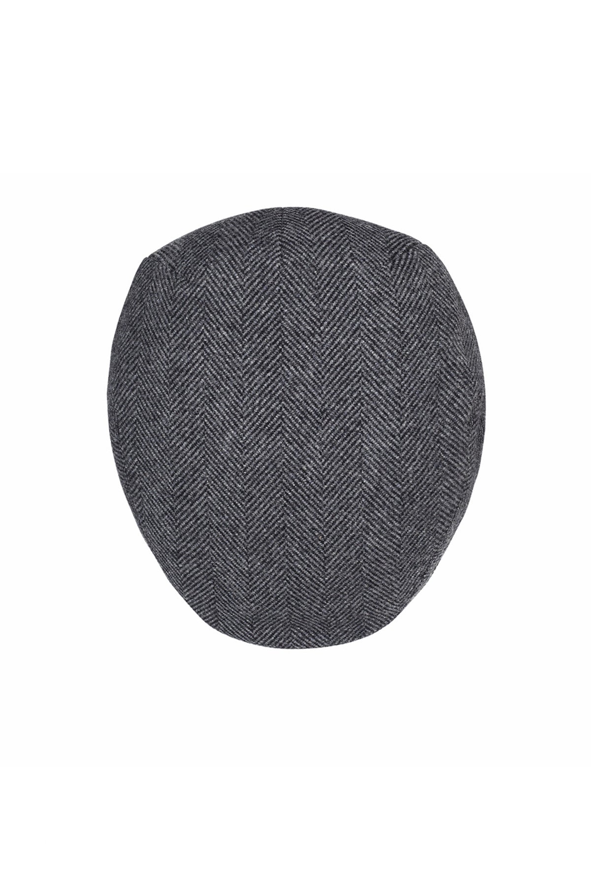 GREY WOOL TWEED FLAT CAP