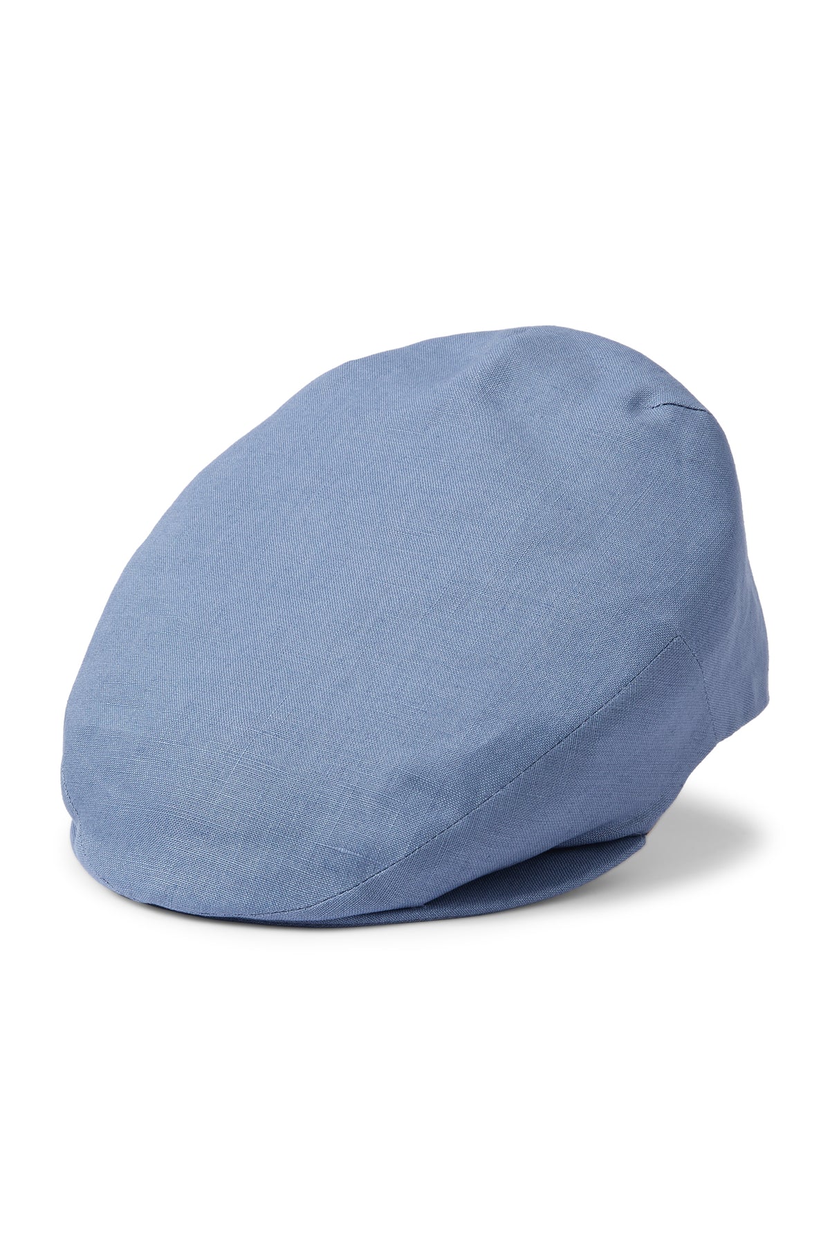 LIGHT BLUE LINEN FLAT CAP