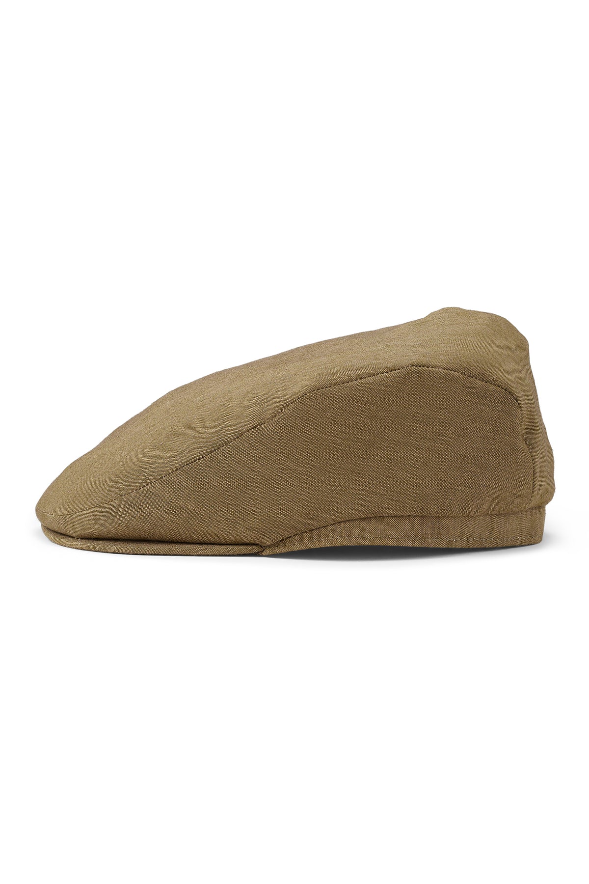 OLIVE GREEN MOHAIR AND LINEN MIX FLAT CAP