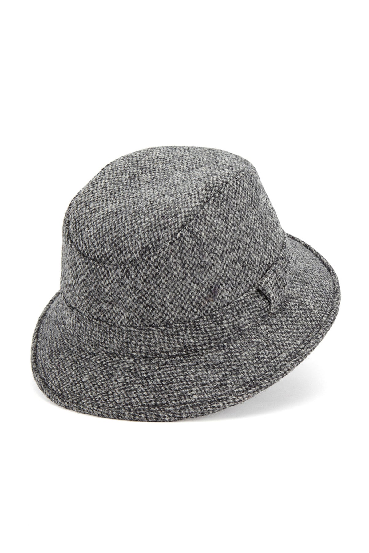 GREY TWEED ROLLABLE BUCKET HAT