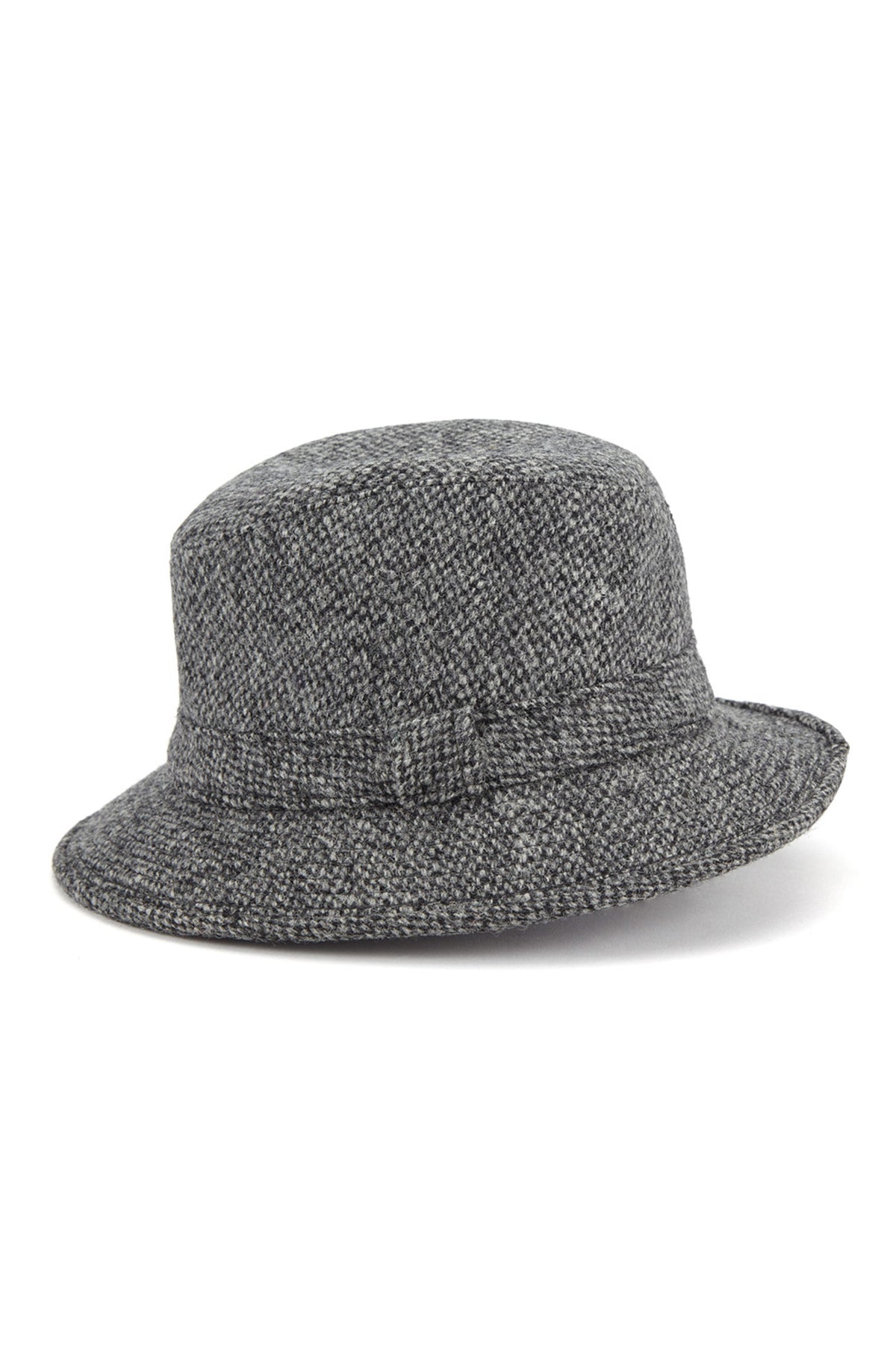 GREY TWEED ROLLABLE BUCKET HAT