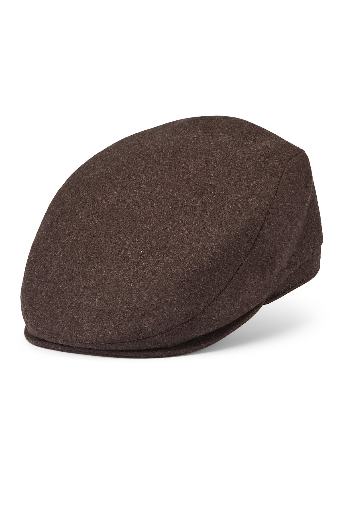 MEN'S DARK BROWN WOOL FLAT CAP