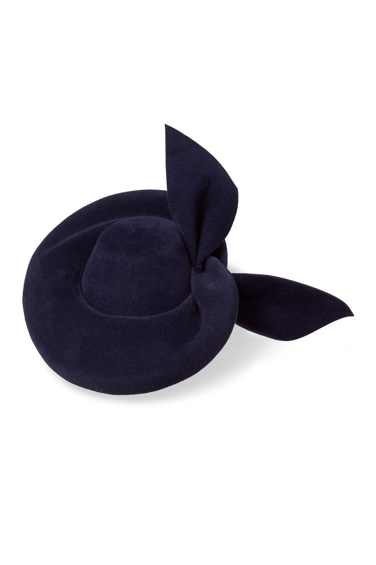 NAVY VELOUR FELT COUTURE PERCHER HAT