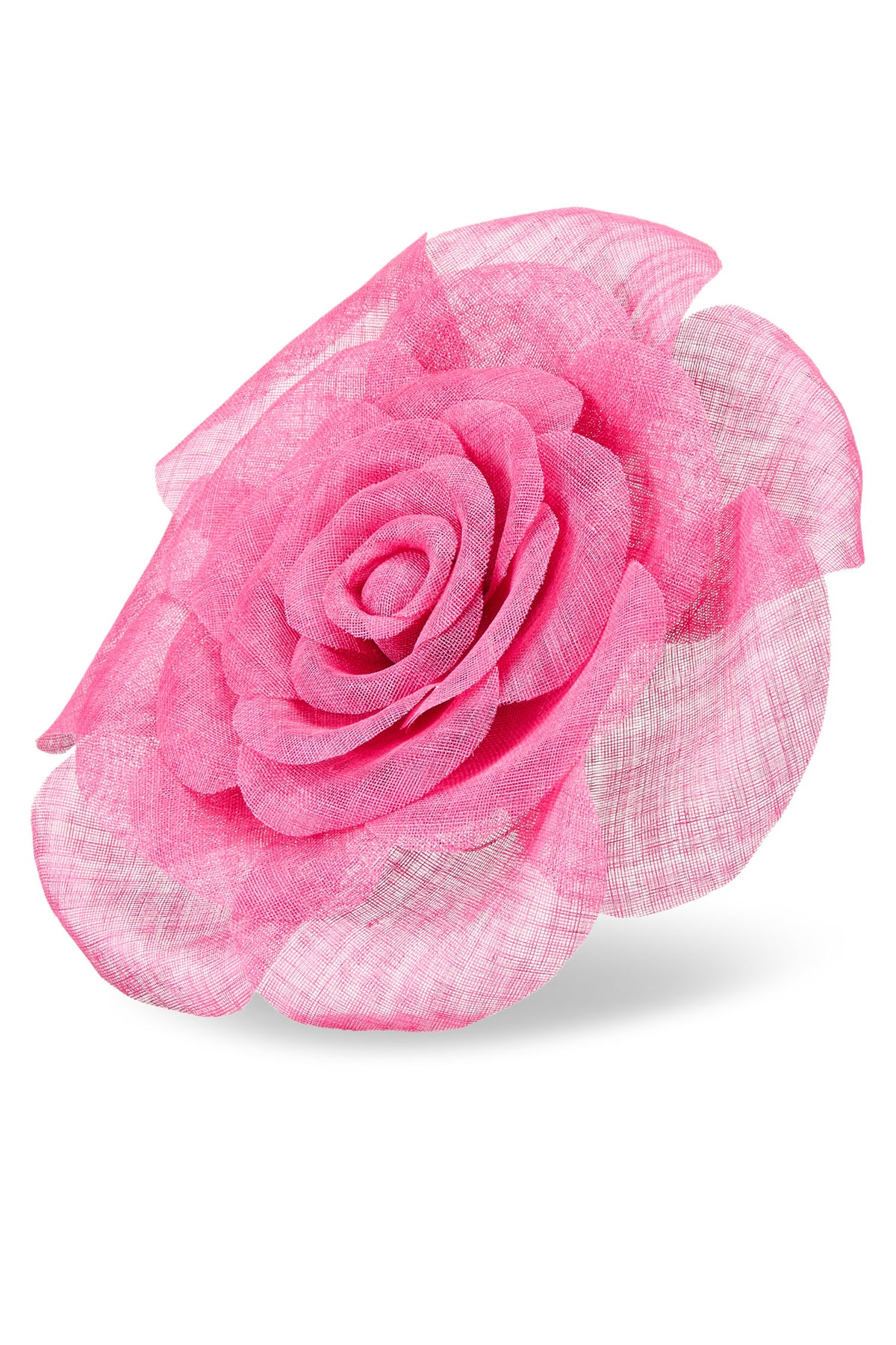 Women's oversized sinamay pink rose hat.