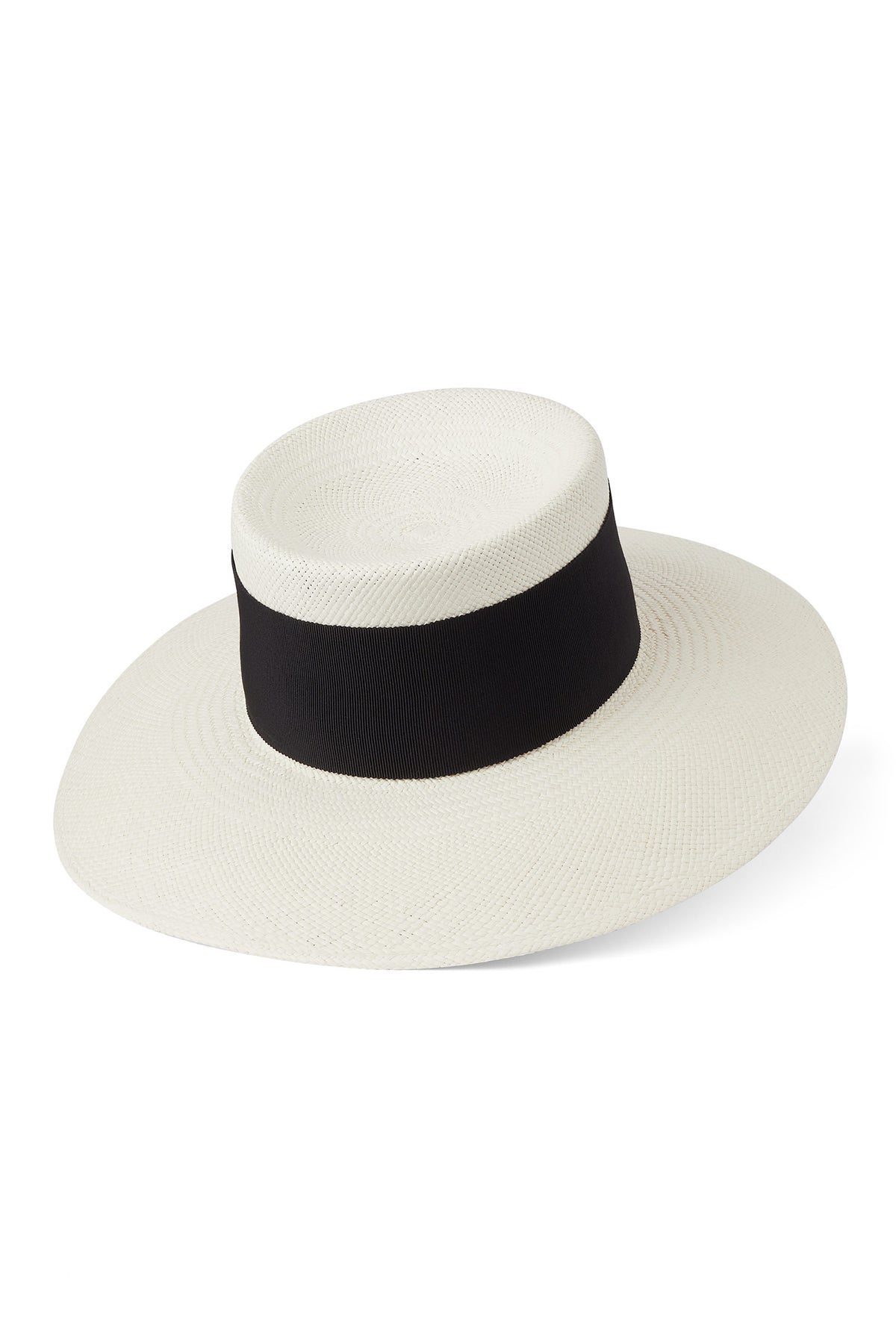 PANAMA HAT WITH THICK BLACK BAND AND BOW