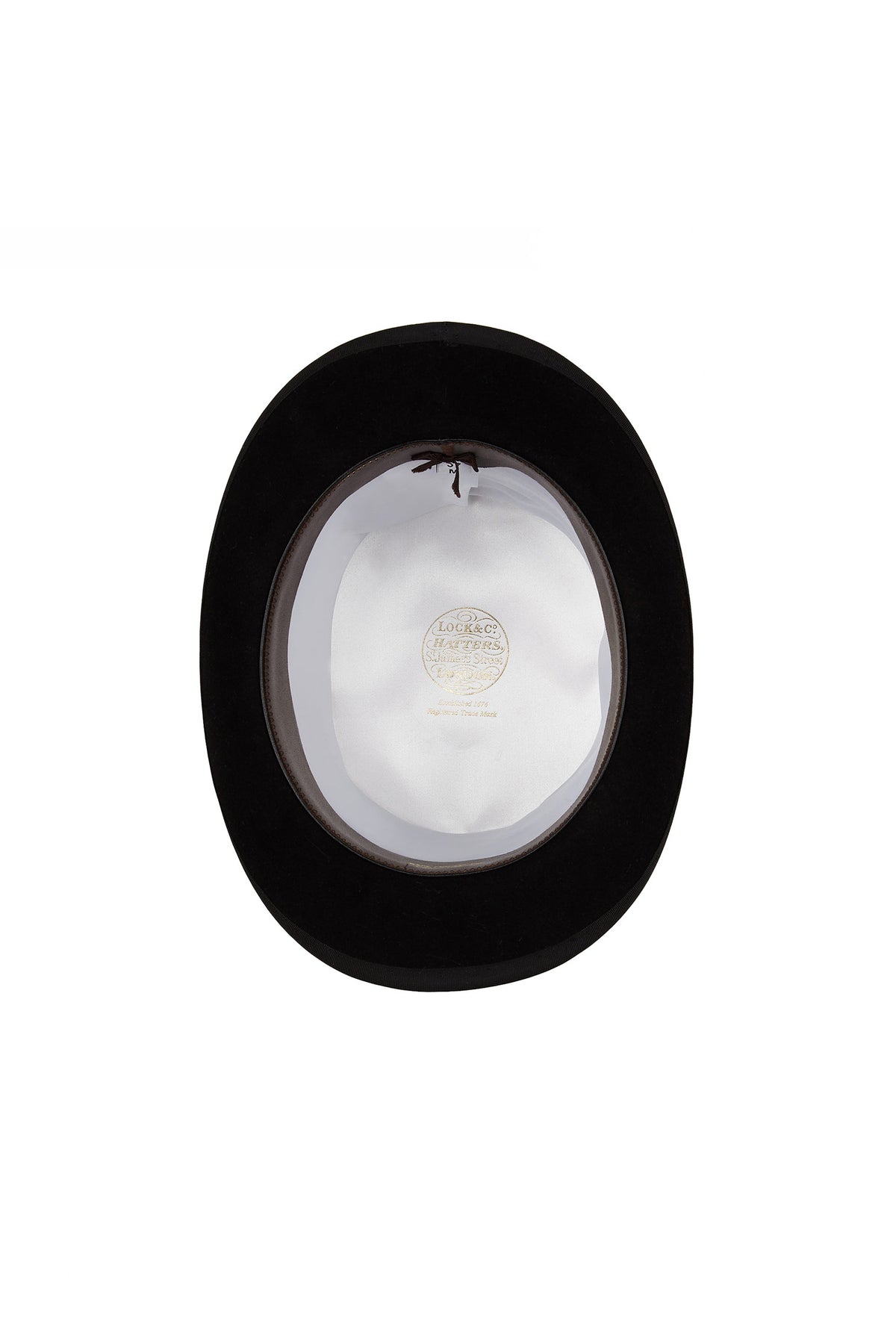 INSIDE OF BLACK BEAVER FUR FELT TOP HAT