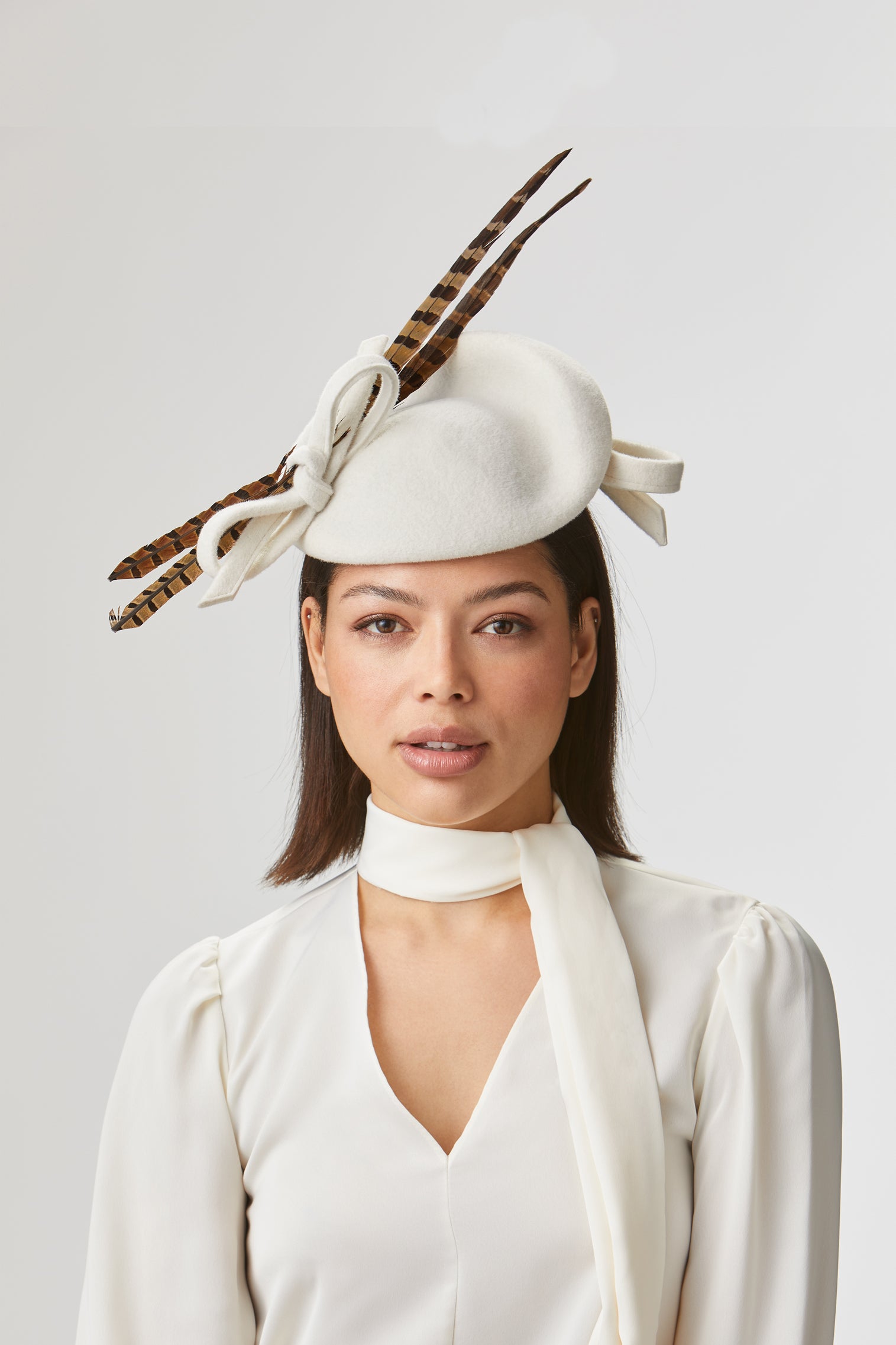 Loretta White Percher Hat - Lock Couture by Awon Golding - Lock & Co. Hatters London UK