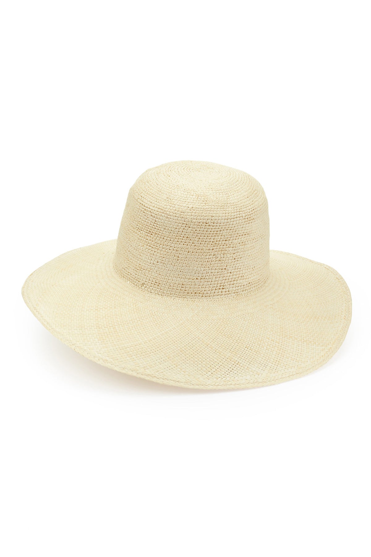 WIDE-BRIM CREAM STRAW SUN HAT