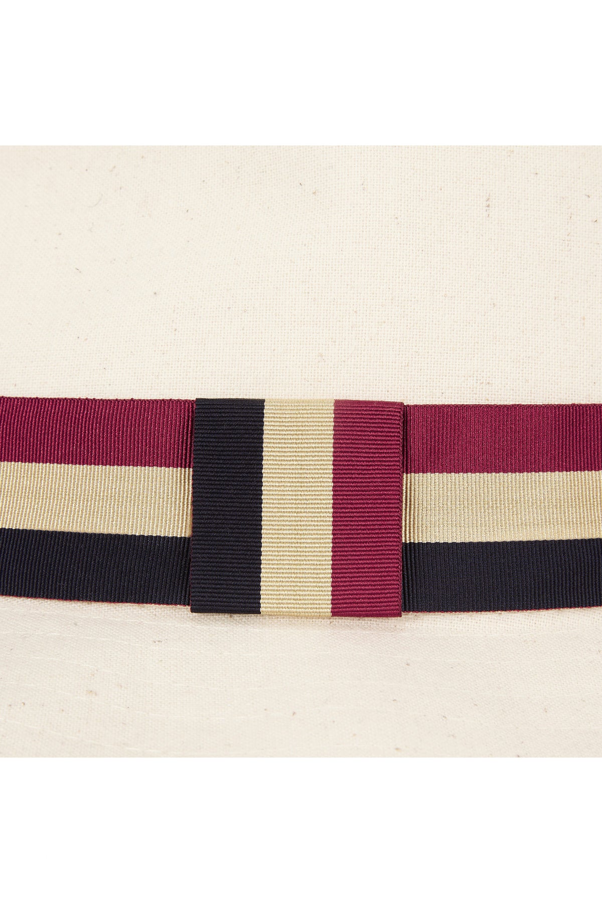 RED, CREAM & BLUE BAND AND BOW DETAIL - Lock & Co. Hatters London UK