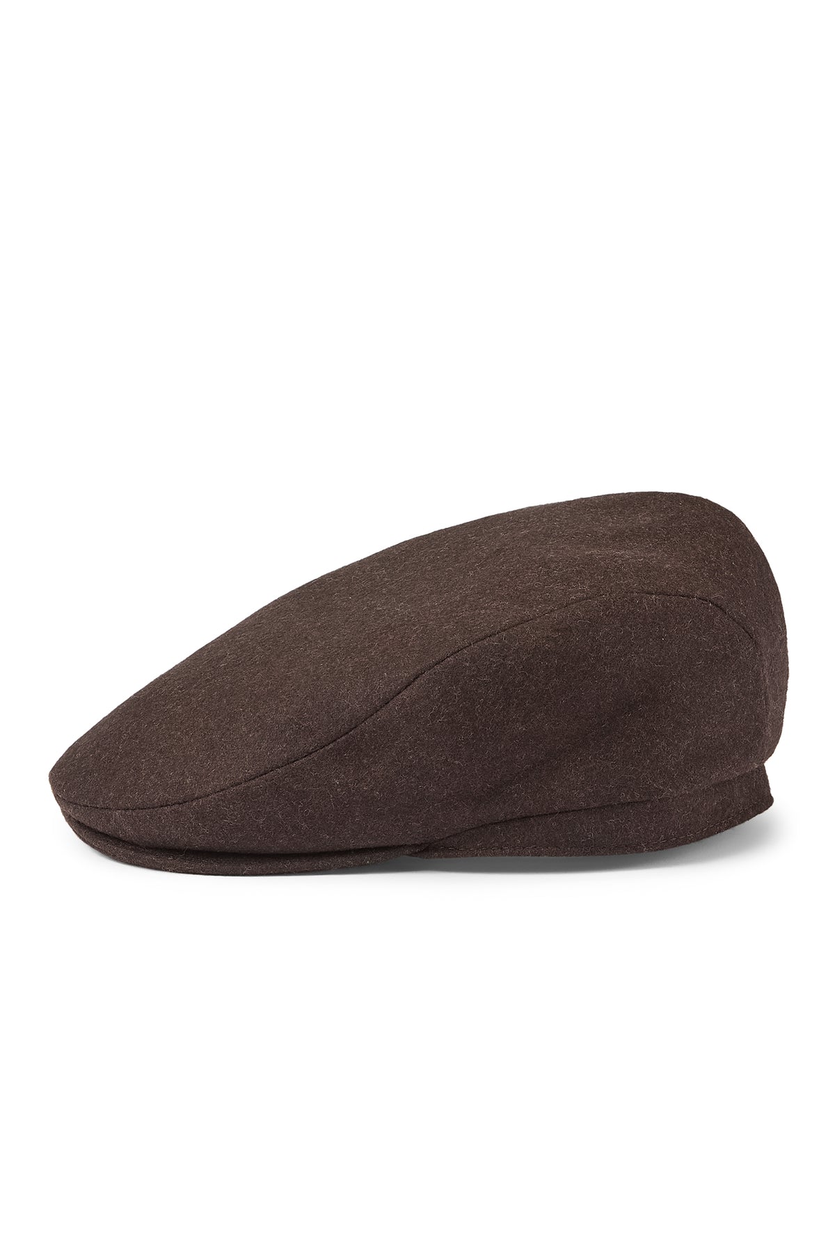 MEN'S DARK BROWN WOOL FLAT CAP