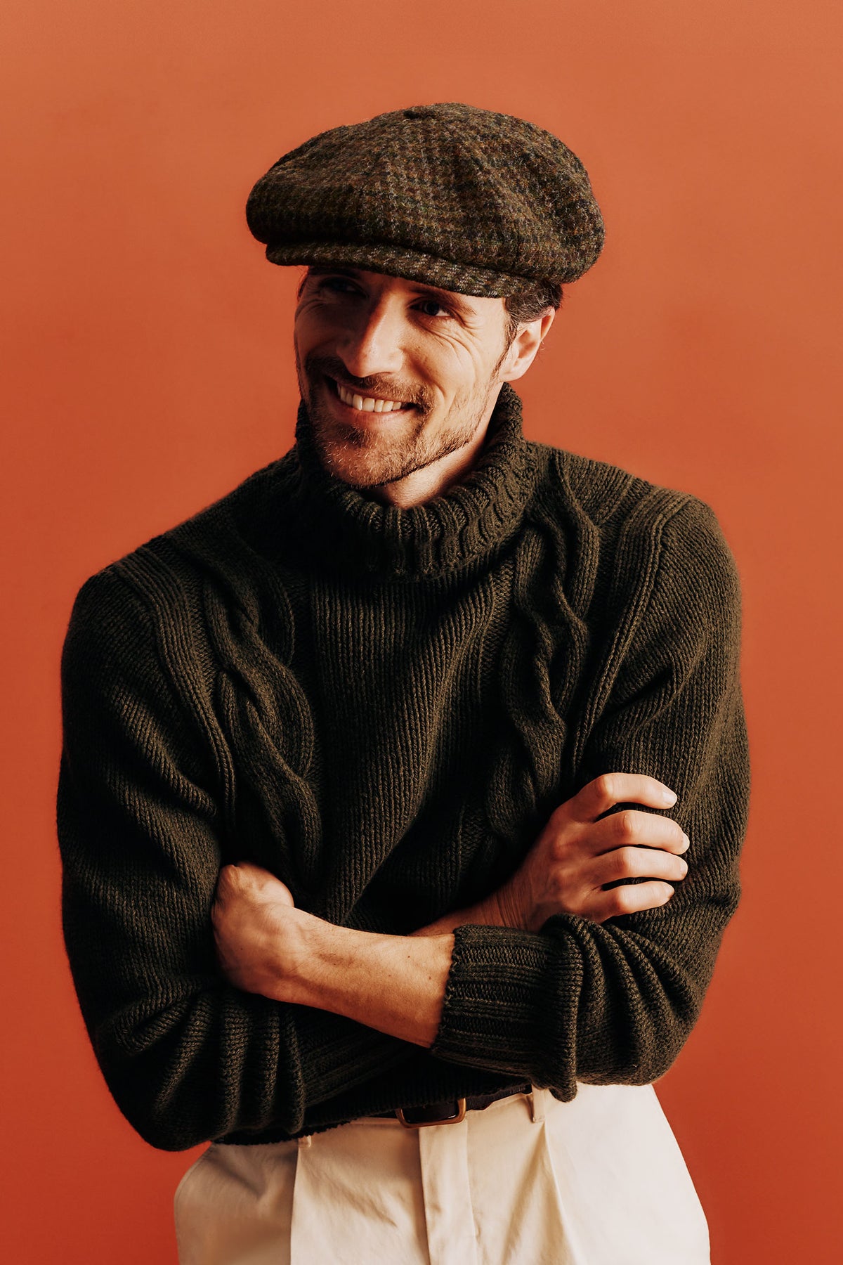 Muirfield Green Tweed Bakerboy Cap