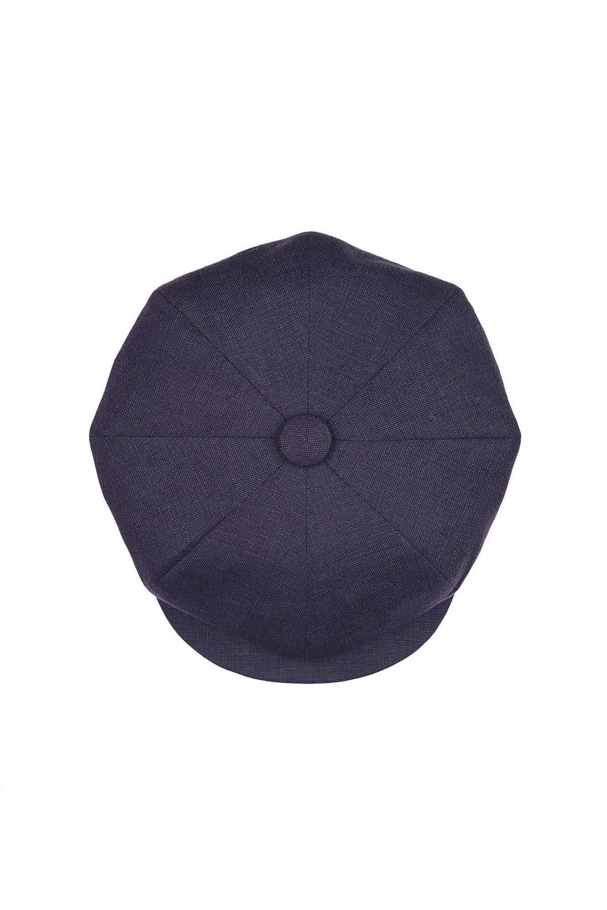 NAVY LINEN 8 PANEL BAKERBOY CAP