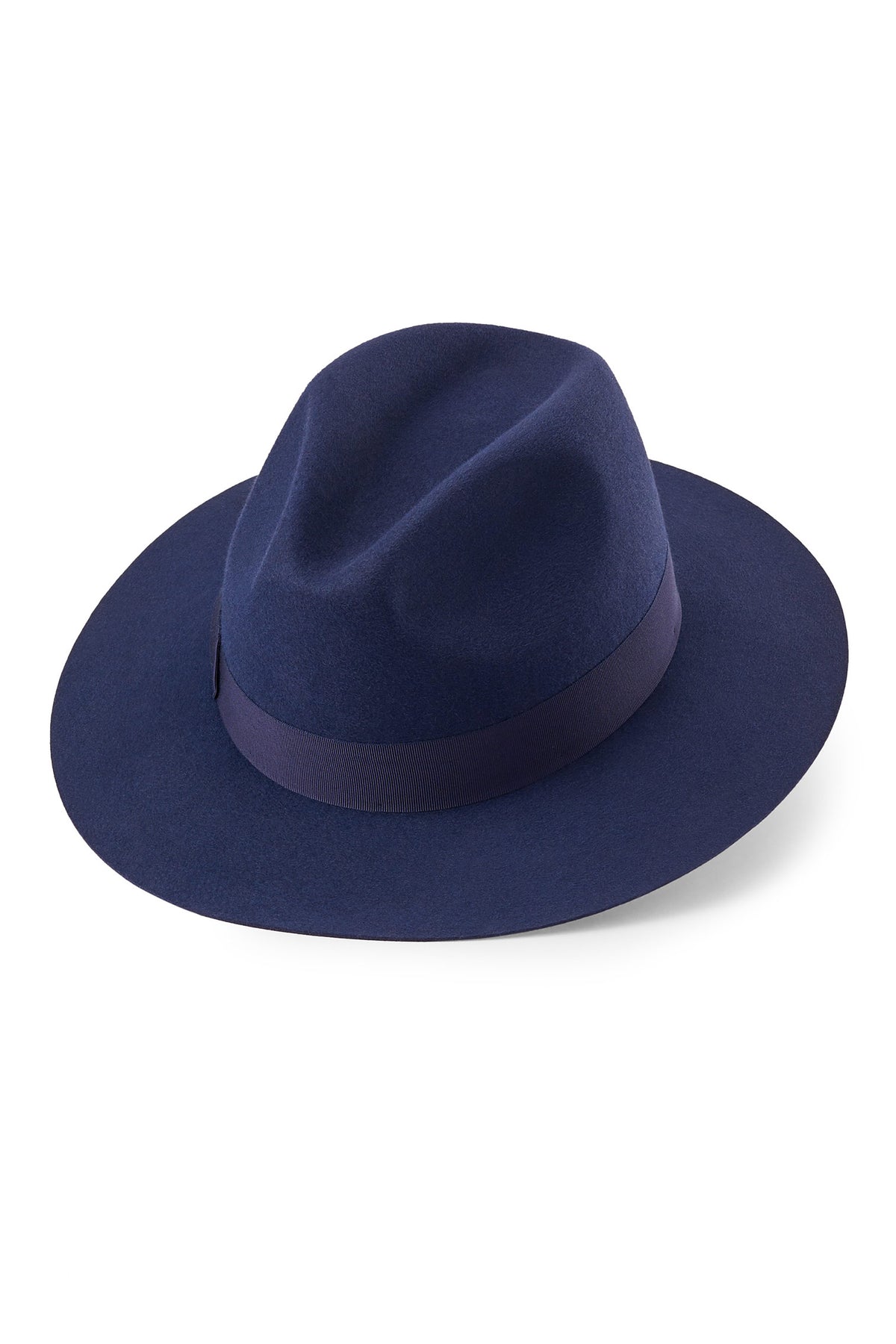 NAVY FELT TRILBY HAT WITH NAVY BAND