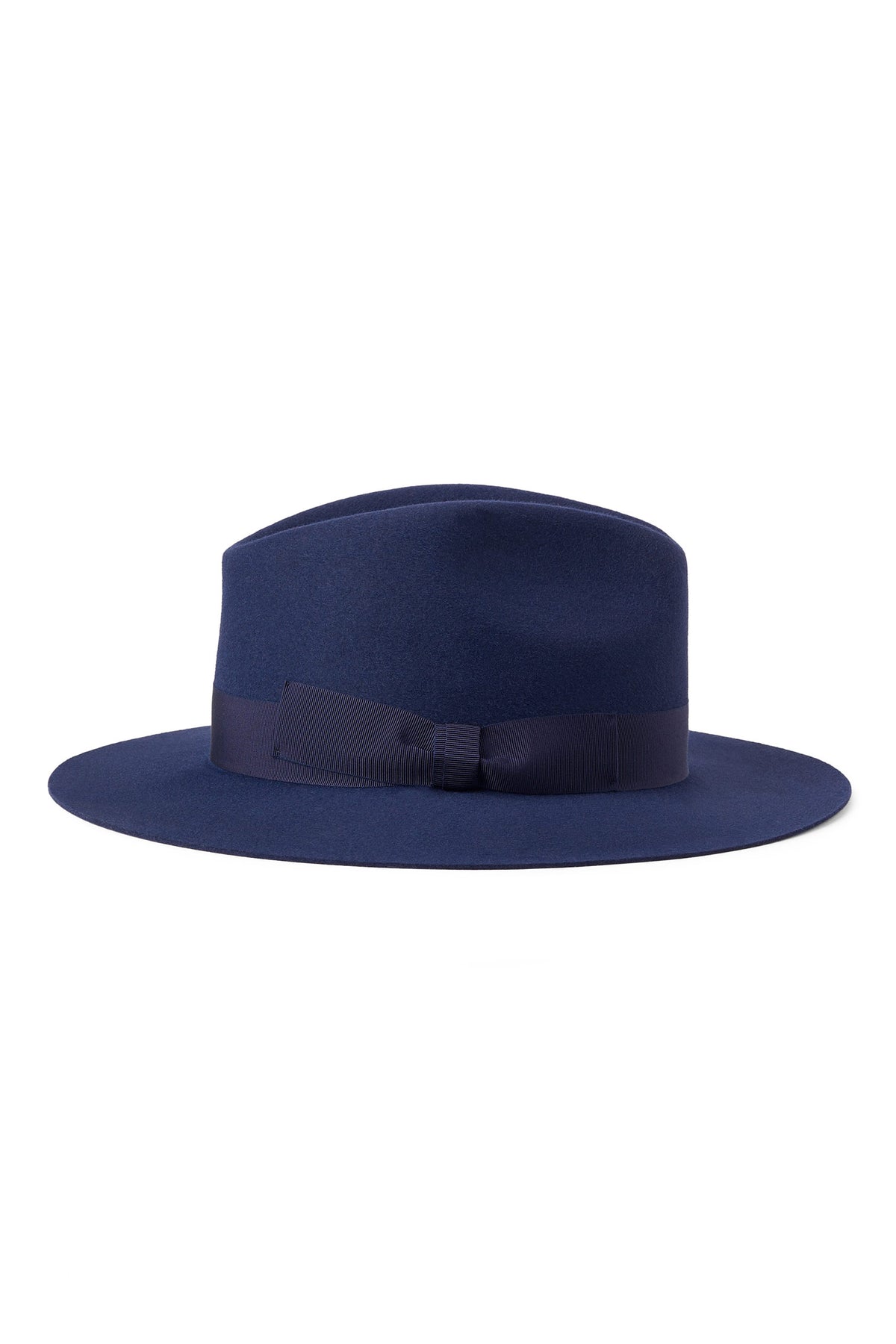 NAVY FELT TRILBY HAT WITH NAVY BAND