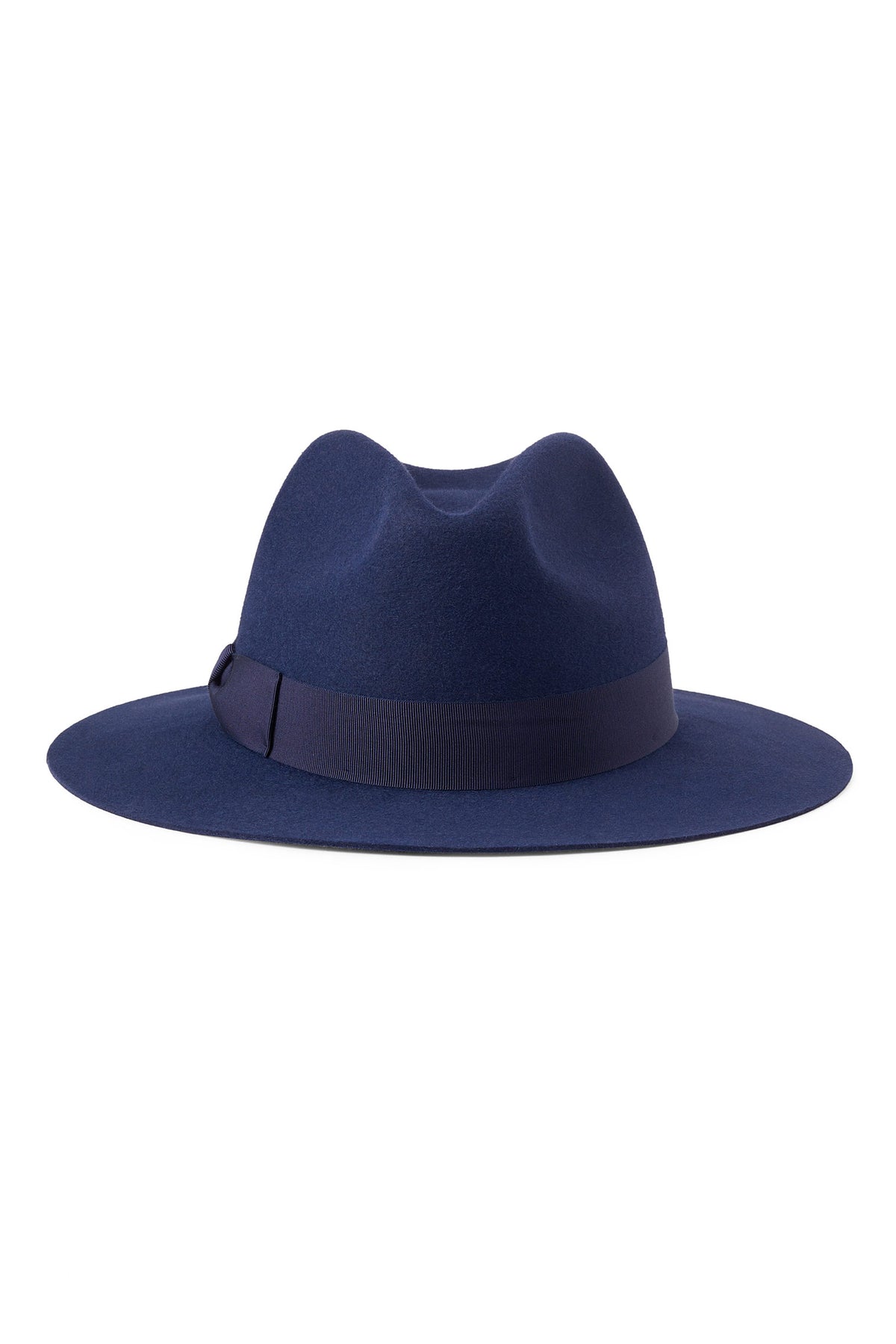 NAVY FELT TRILBY HAT WITH NAVY BAND