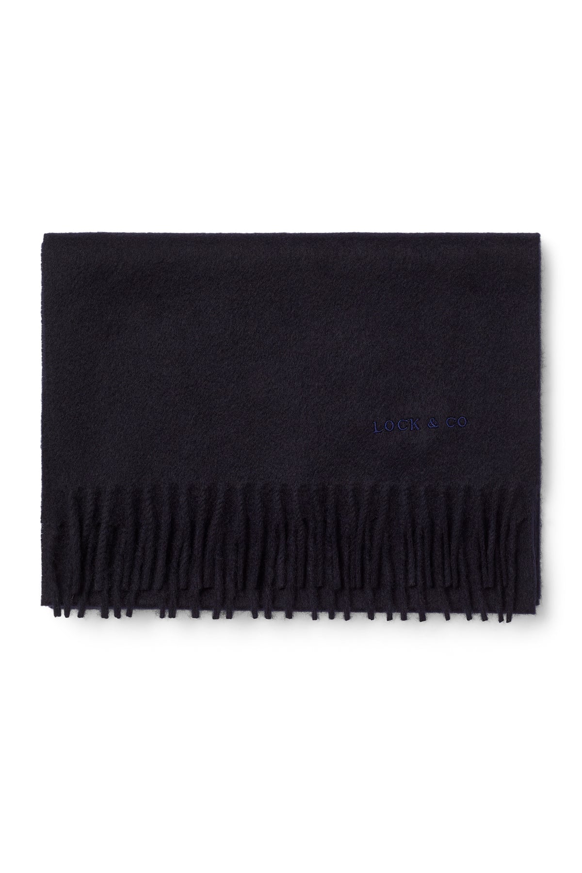 Plain Cashmere Navy Scarf