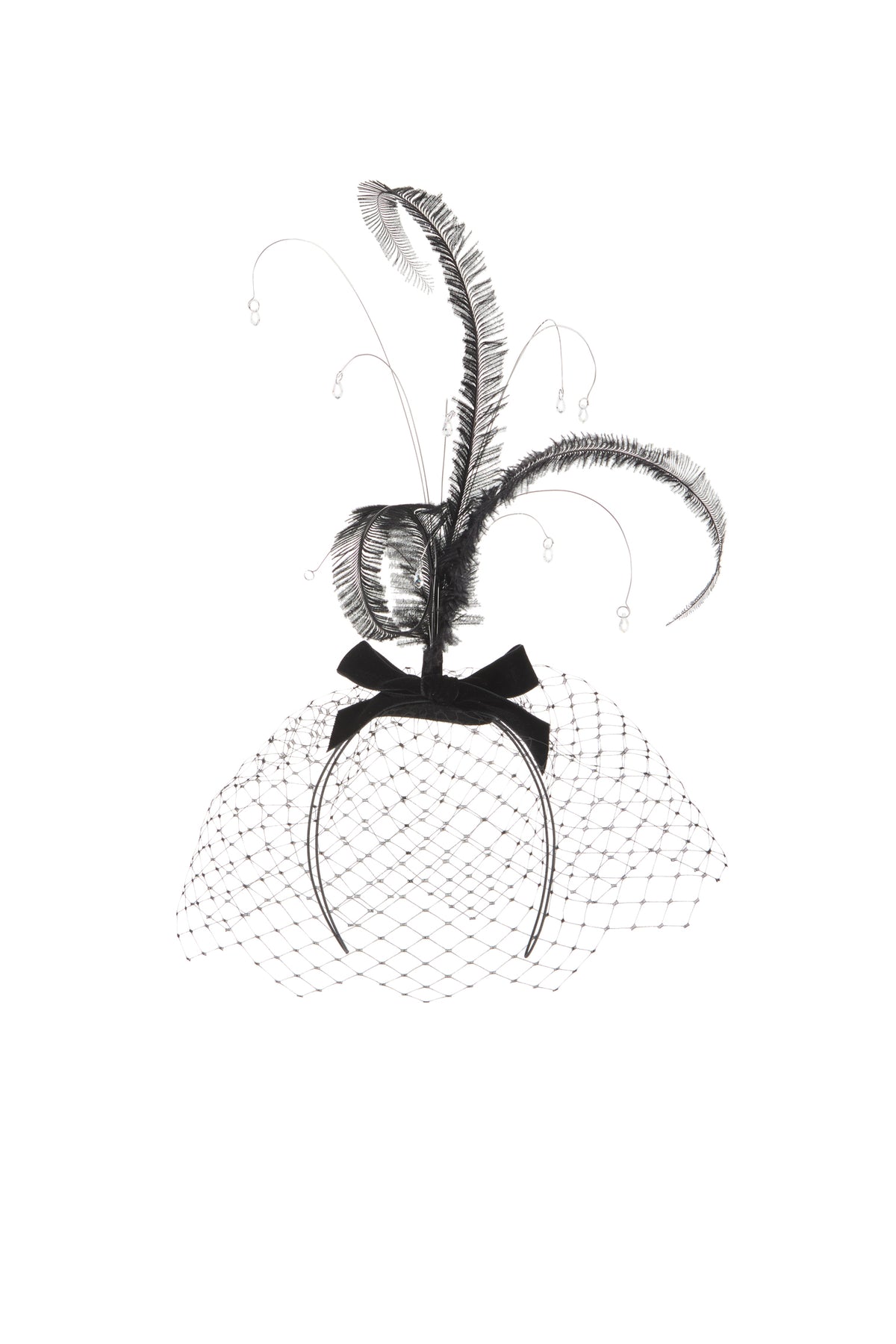 Paris Showgirl Veiled Headdress