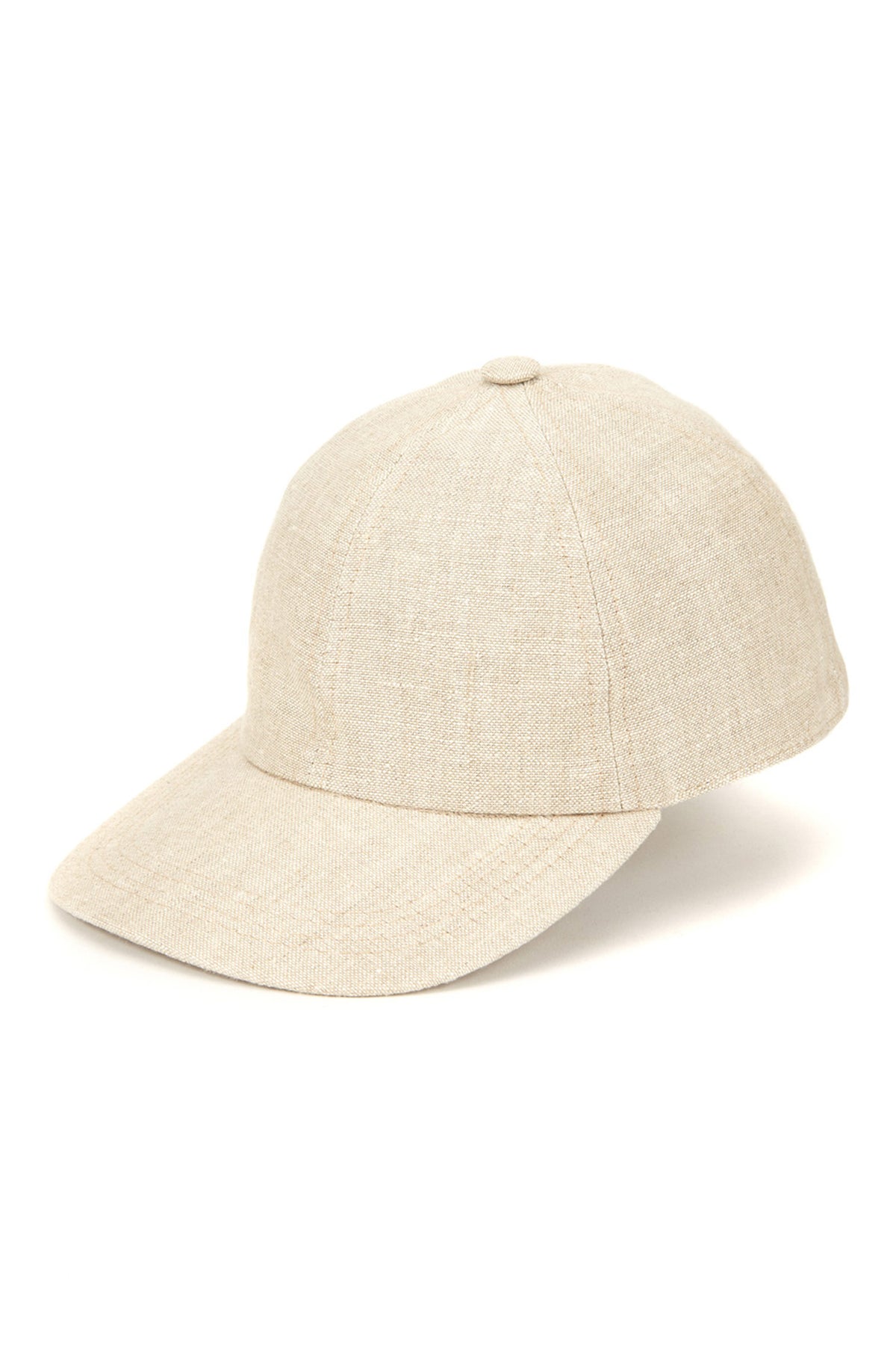 LIGHT BEIGE LINEN BASEBALL CAP
