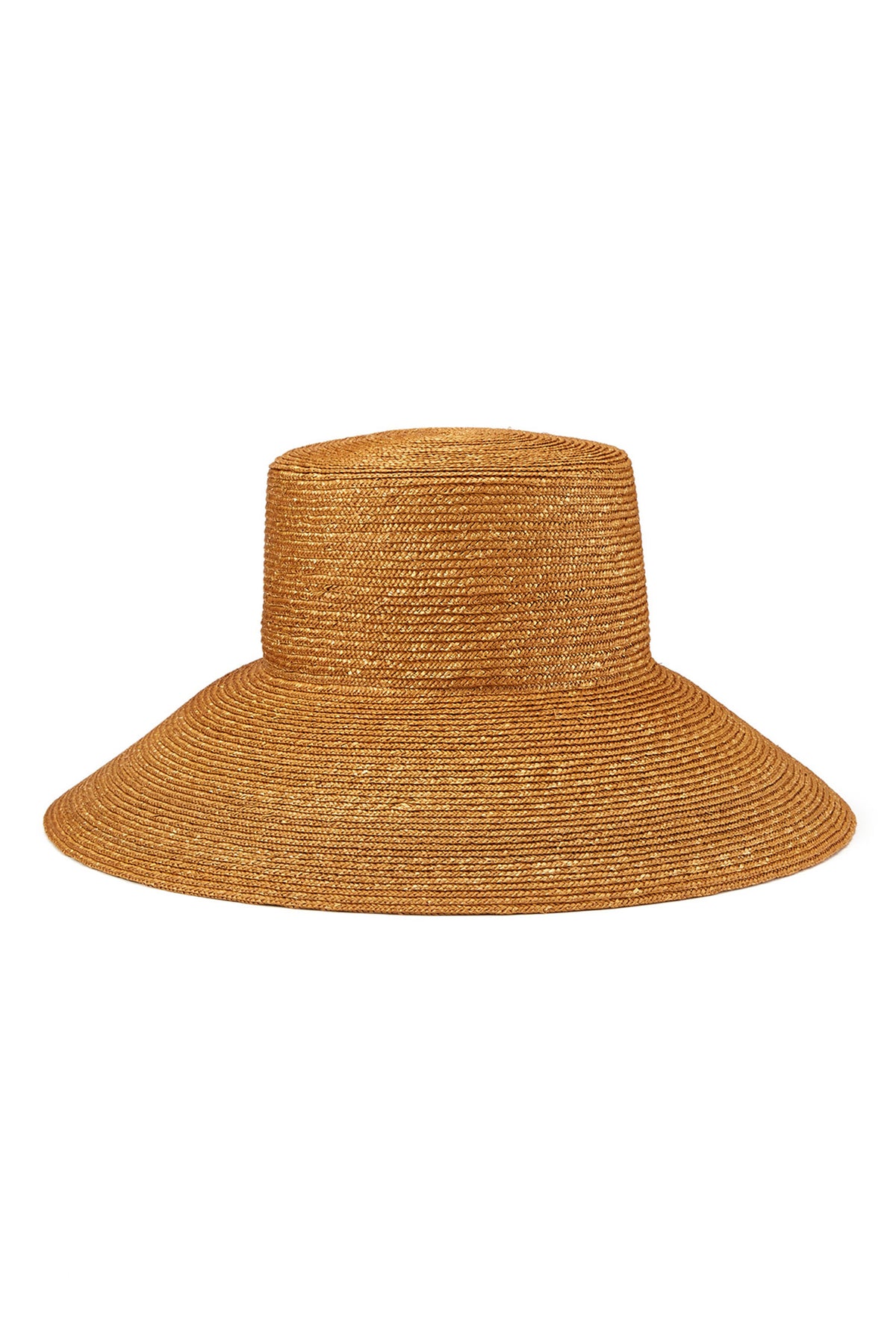 WOMEN'S STRAW BRAID GOLDEN FEDORA SUN HAT WITH OVERSIZED BRIM