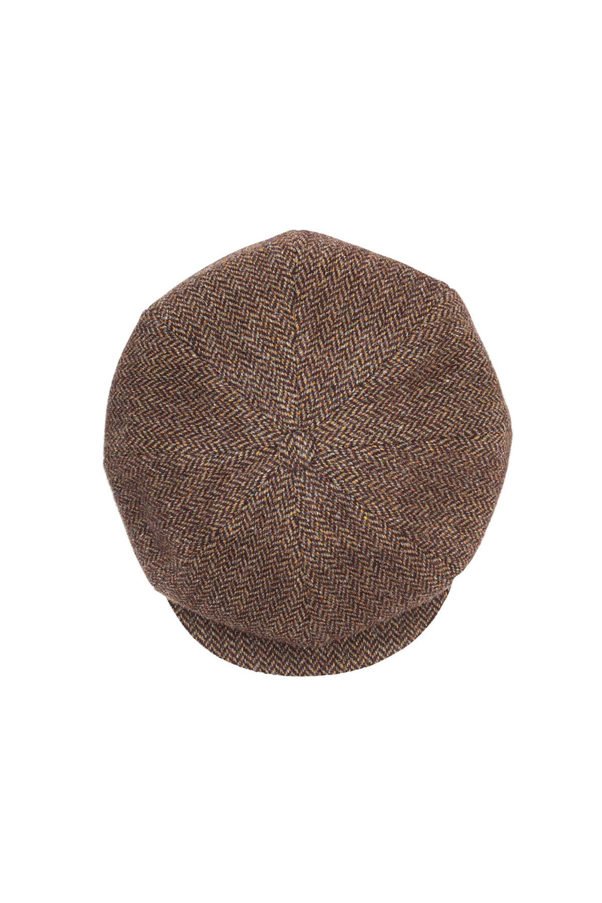 BROWN TWEED BAKERBOY CAP