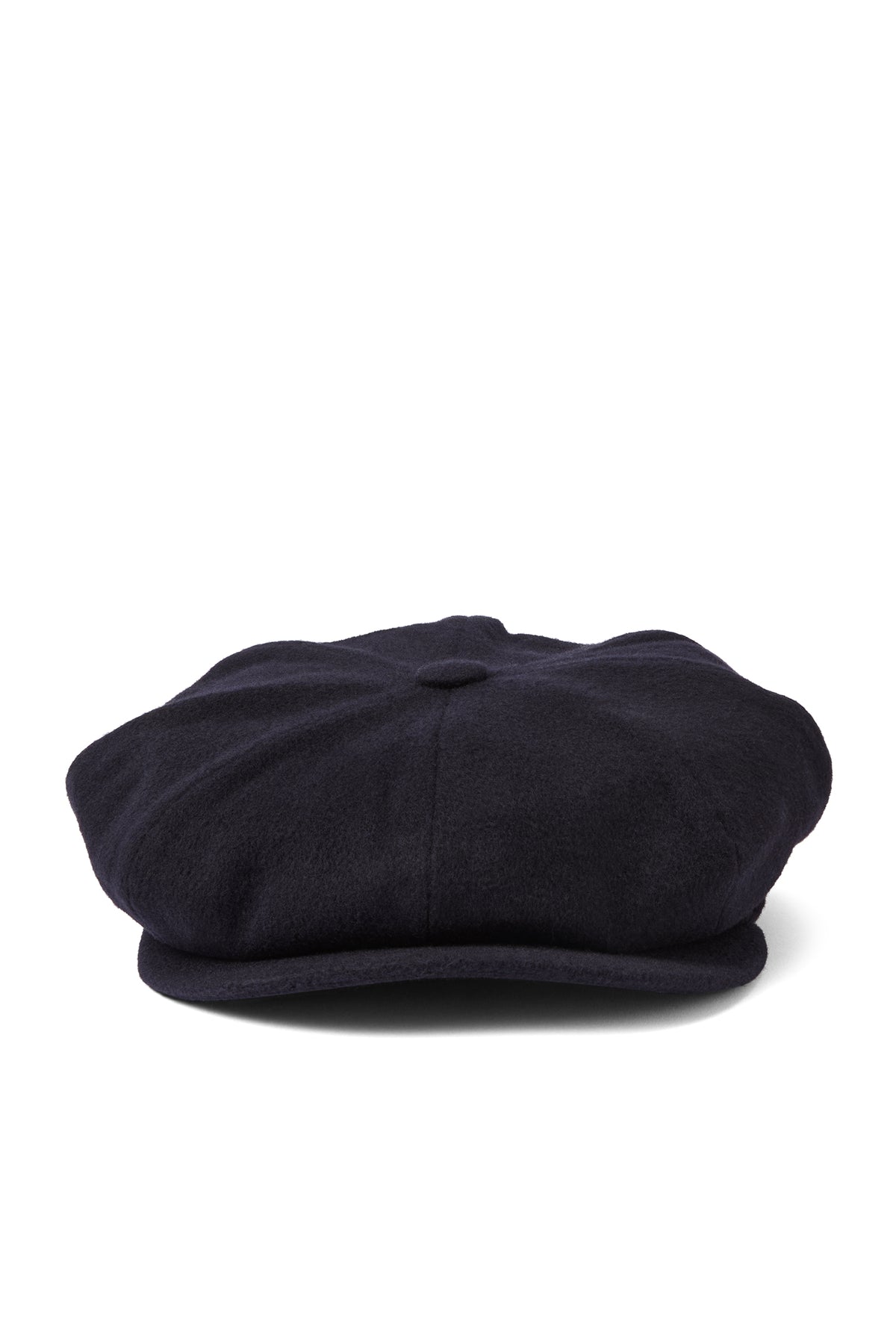 NAVY CASHMERE 8 PANEL BAKERBOY CAP WITH EAR FLAPS