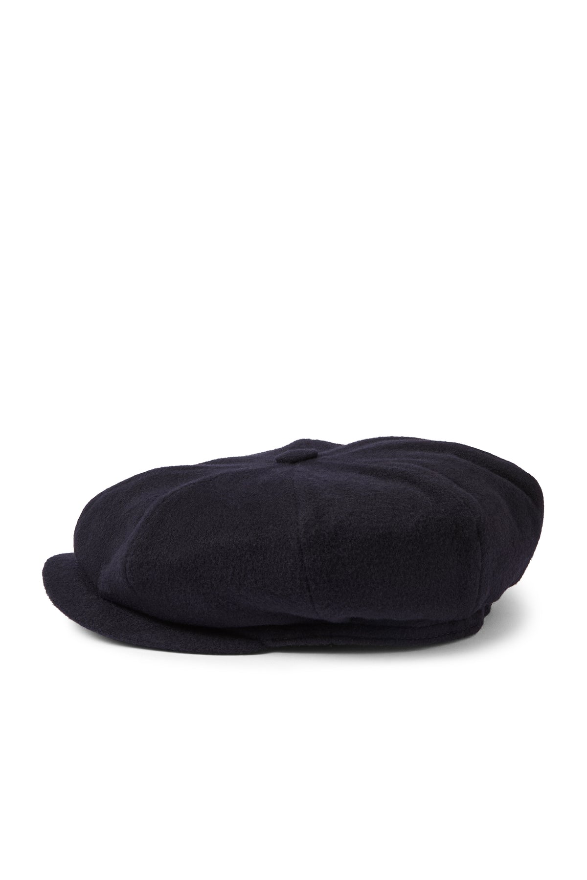 NAVY CASHMERE 8 PANEL BAKERBOY CAP WITH EAR FLAPS