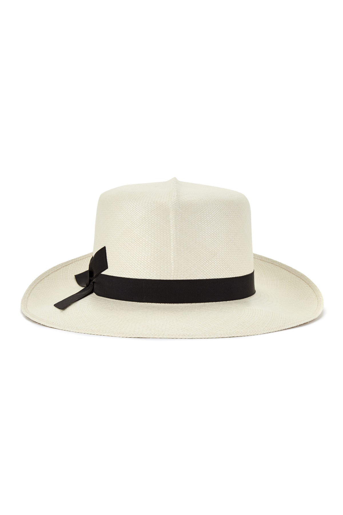 WHITE ROLLABLE PANAMA HAT WITH BLACK BAND AND BOW - Lock & Co. Hatters London UK
