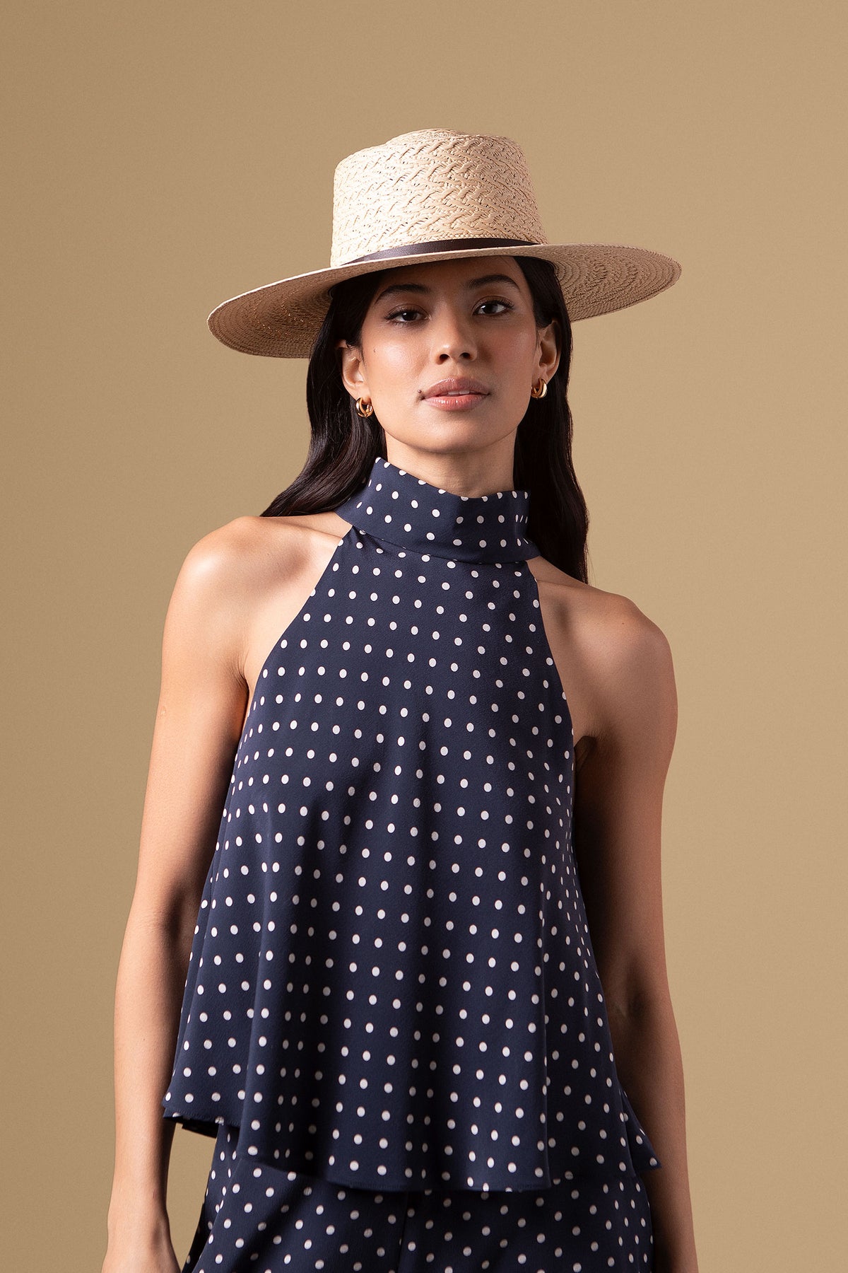 Toquilla Palm Straw Pork Pie Panama Hat with a narrow deep brown leather band