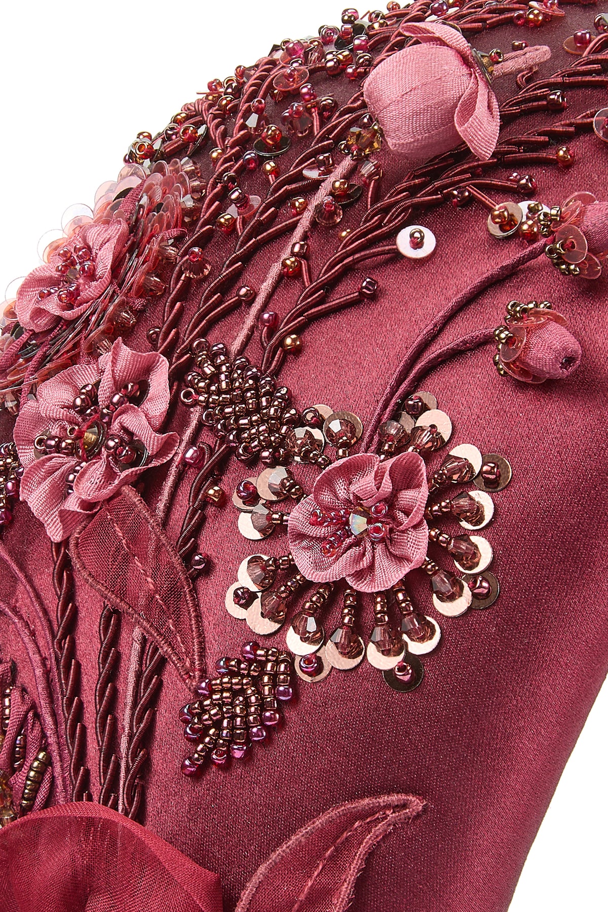 Burgundy Lock & Co. and the Royal School of Needlework embroidered headband