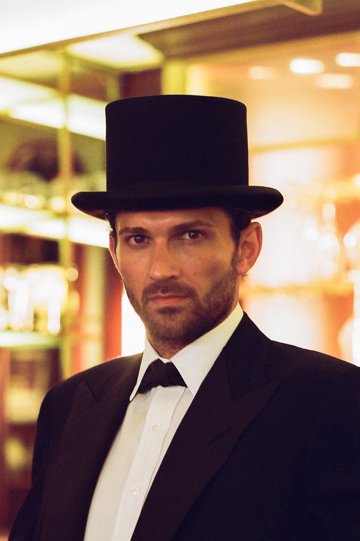 BLACK ESCORIAL WOOL SQUARE-TOP BOWLER HAT FROM THE LOCK & CO. HATTERS X 007 BOND COLLECTION