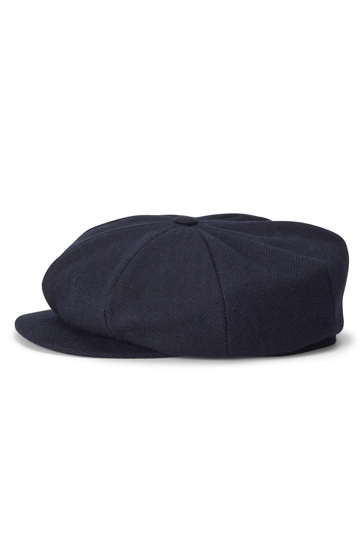 NAVY HERRINGBONE ESCORIAL WOOL BAKERBOY CAP FROM THE LOCK & CO. HATTERS X 007 BOND COLLECTION