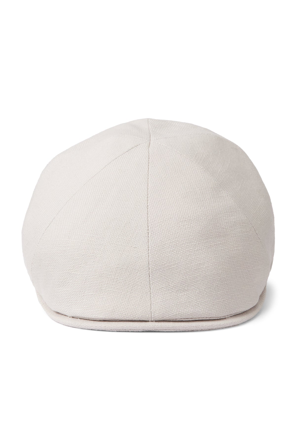 OFF WHITE LINEN PANELLED DESIGN FLAT CAP WITH A COTTON LINING