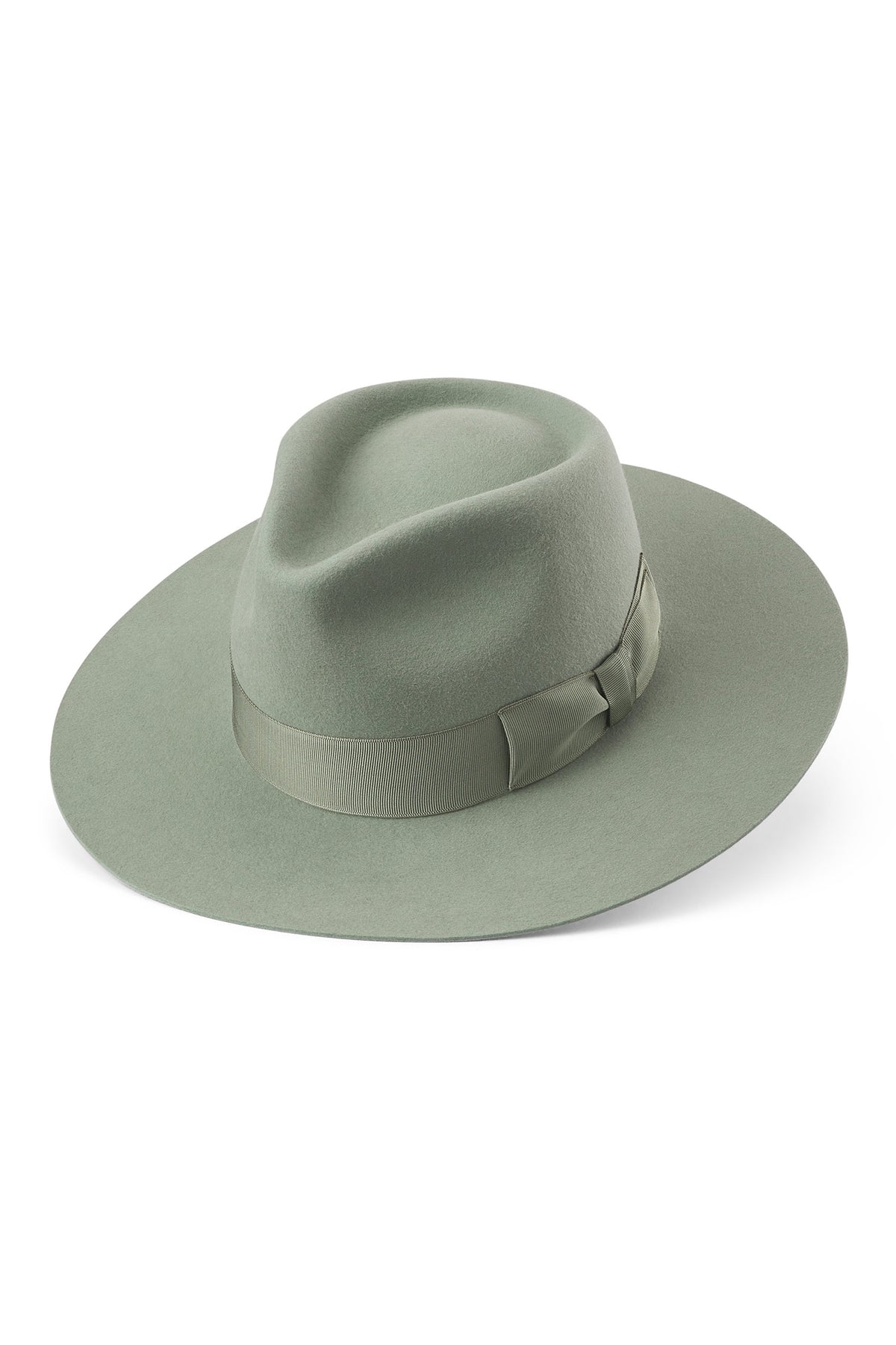 GREEN FELT FLAT-BRIM FEDORA HAT WITH GREEN BAND - Lock & Co. Hatters London UK