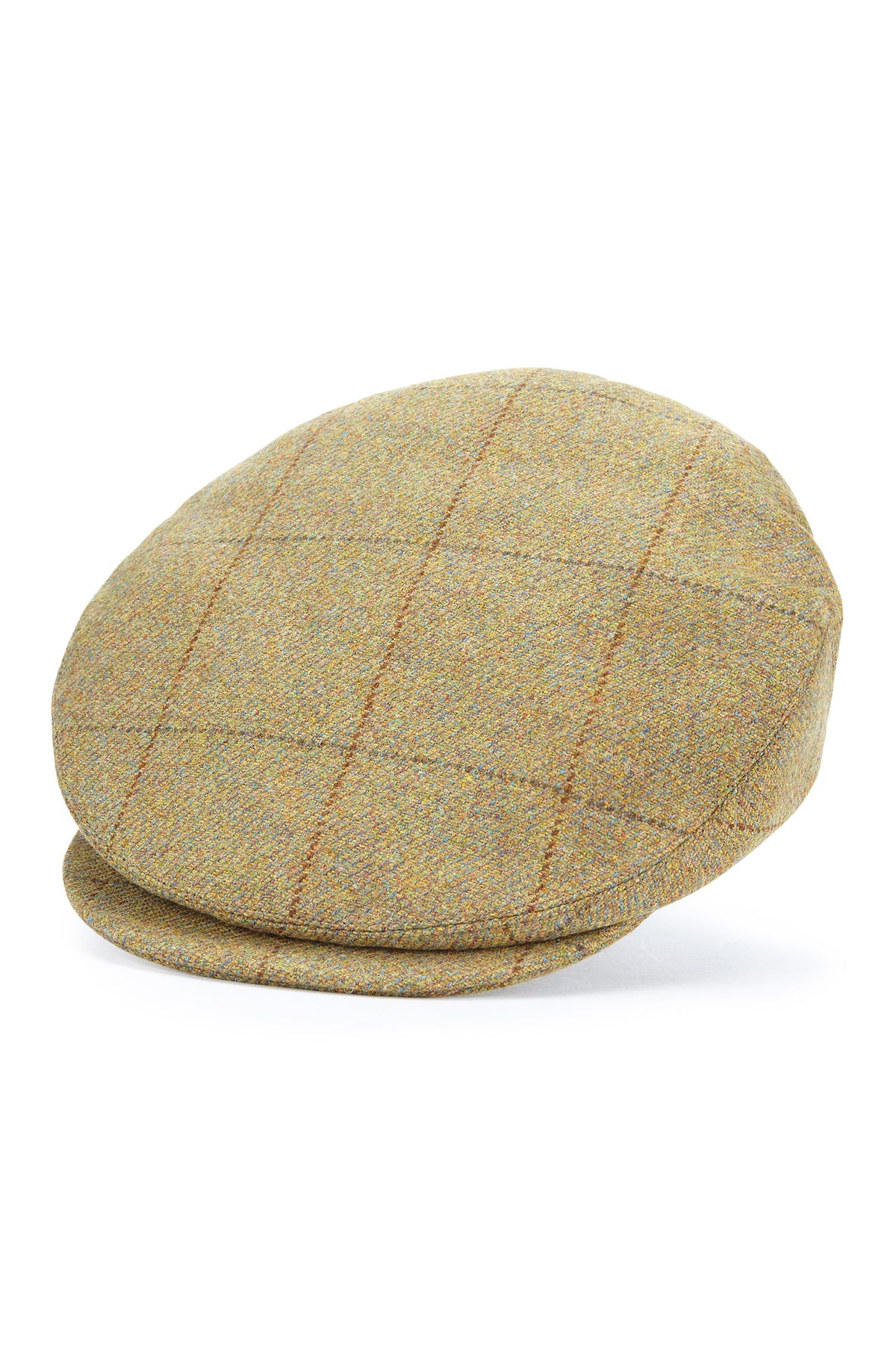 OLIVE GREEN / KHAKI WOOL TWEED FLAT CAP