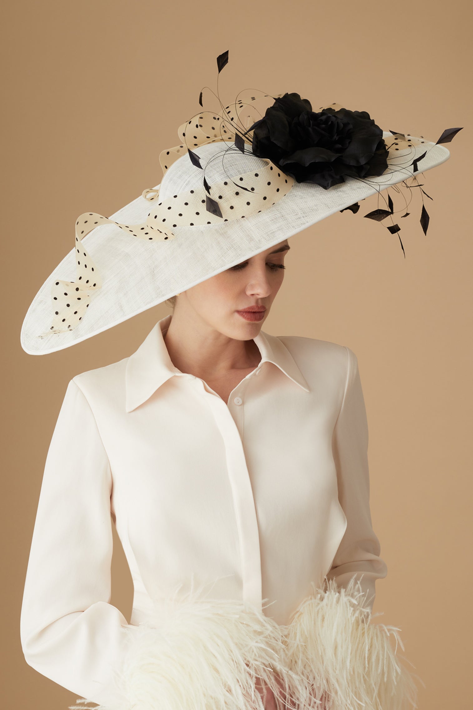 Vanilla White Slice Hat - Lock Couture by Awon Golding - Lock & Co. Hatters London UK