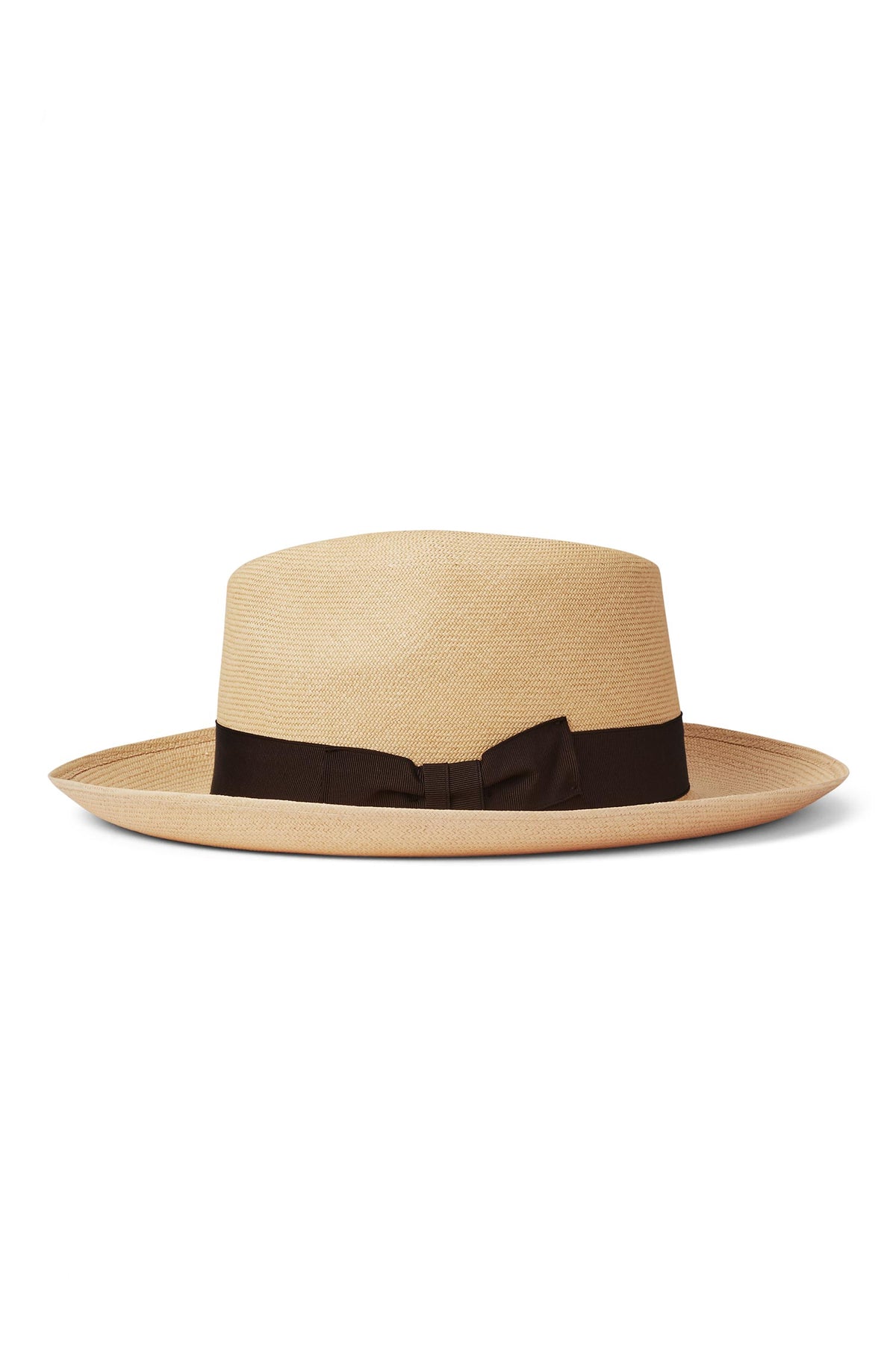 ULTRA-FINE PANAMA HAT WITH A BROWN BAND AND BOW