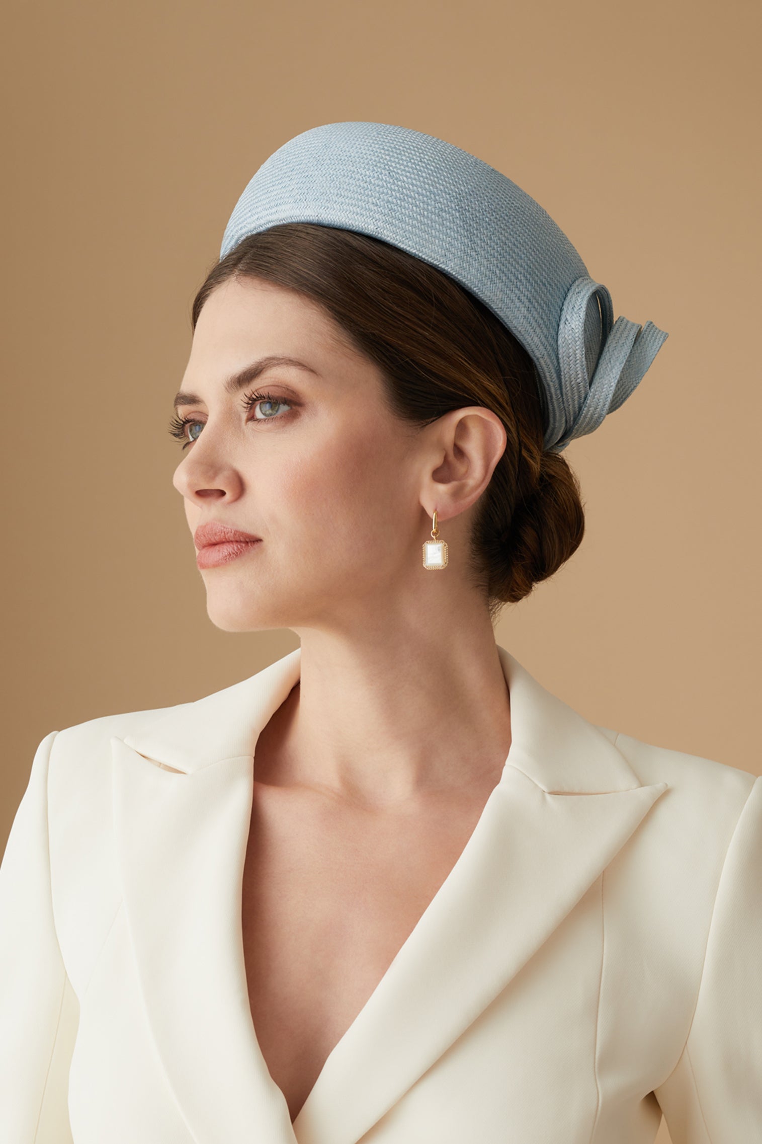 Verbena Pale Blue Pillbox Hat - Lock Couture by Awon Golding - Lock & Co. Hatters London UK